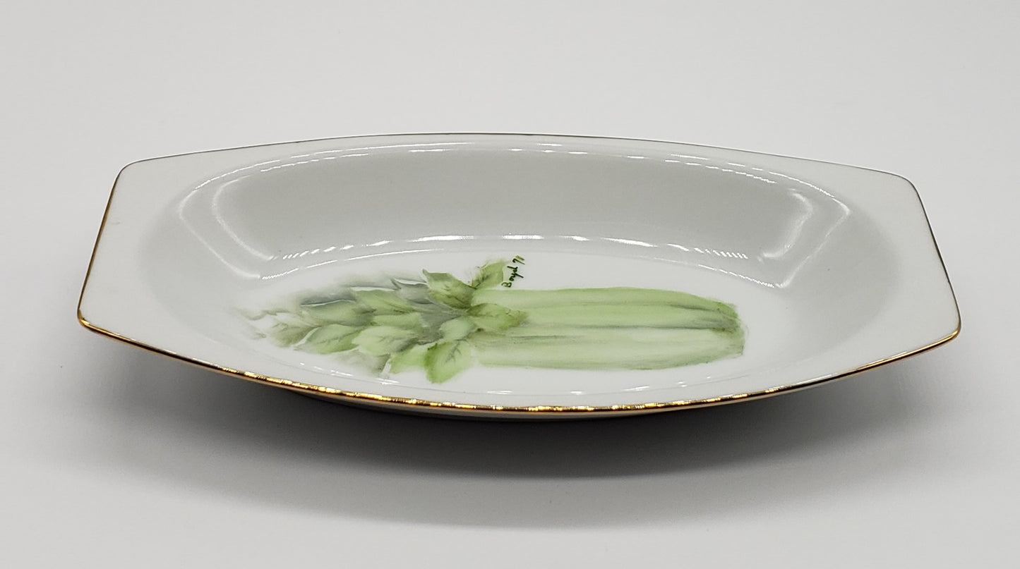 Ceramic Hand Painted Celery Dish