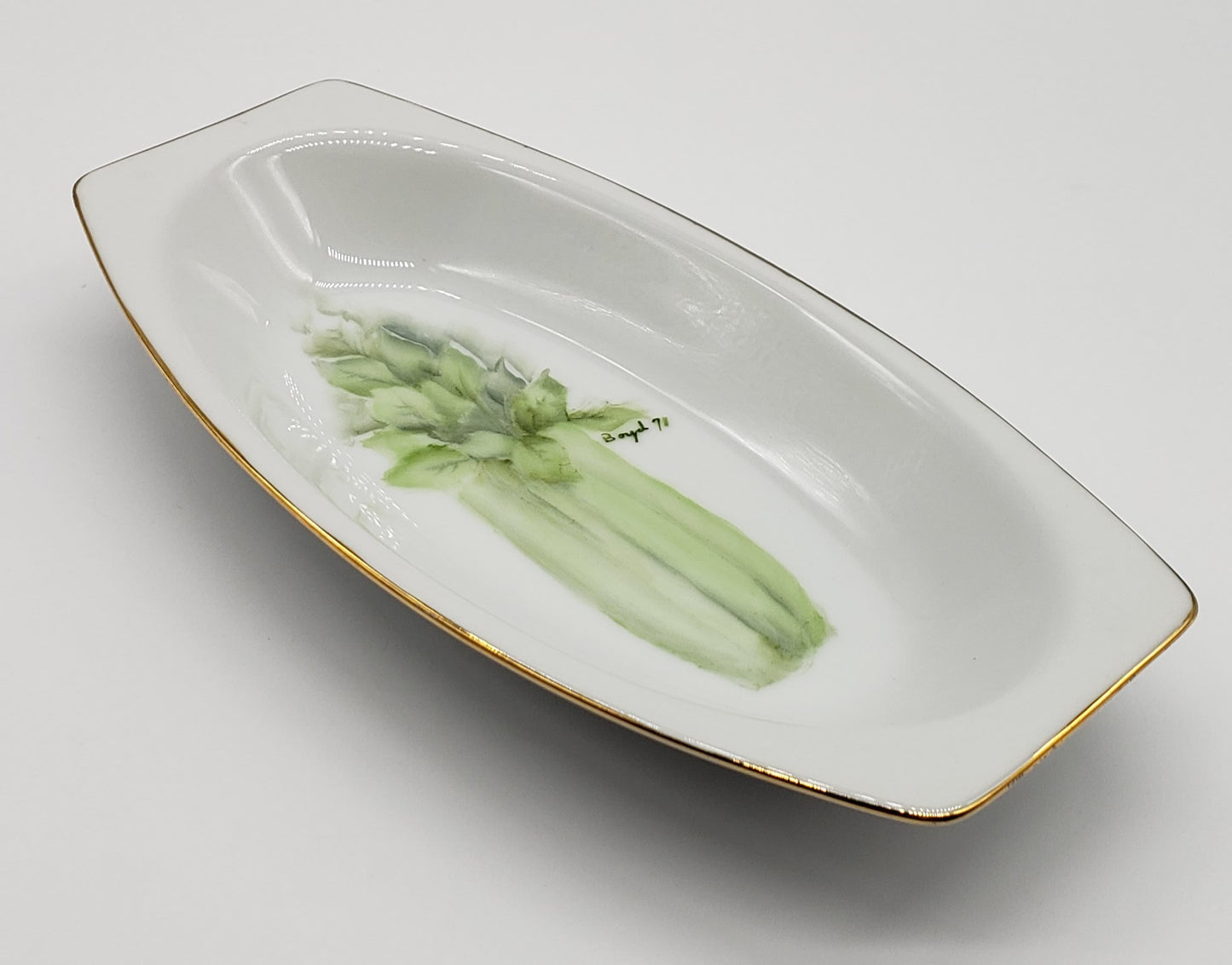 Ceramic Hand Painted Celery Dish