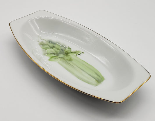 Ceramic Hand Painted Celery Dish