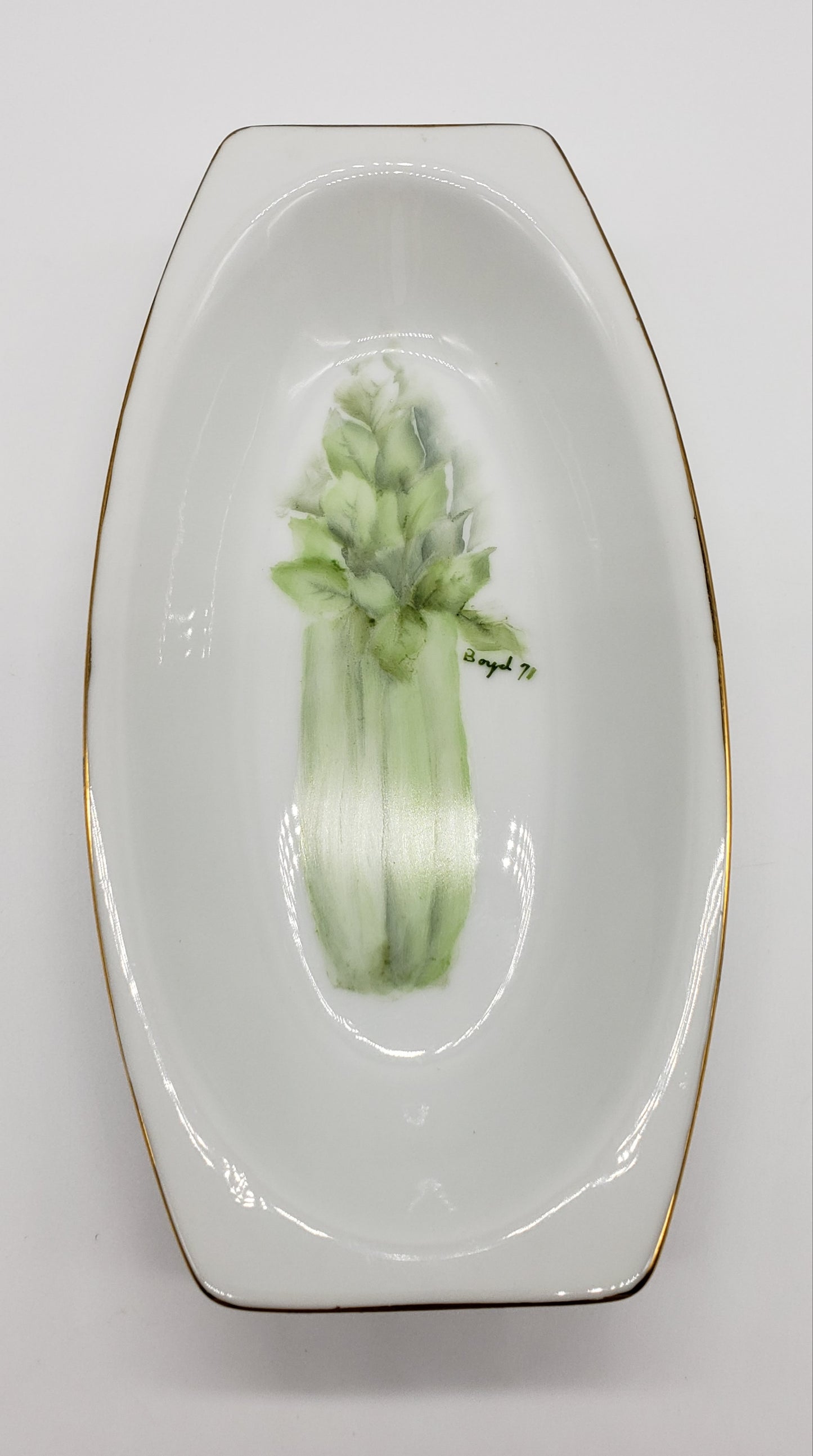 Ceramic Hand Painted Celery Dish