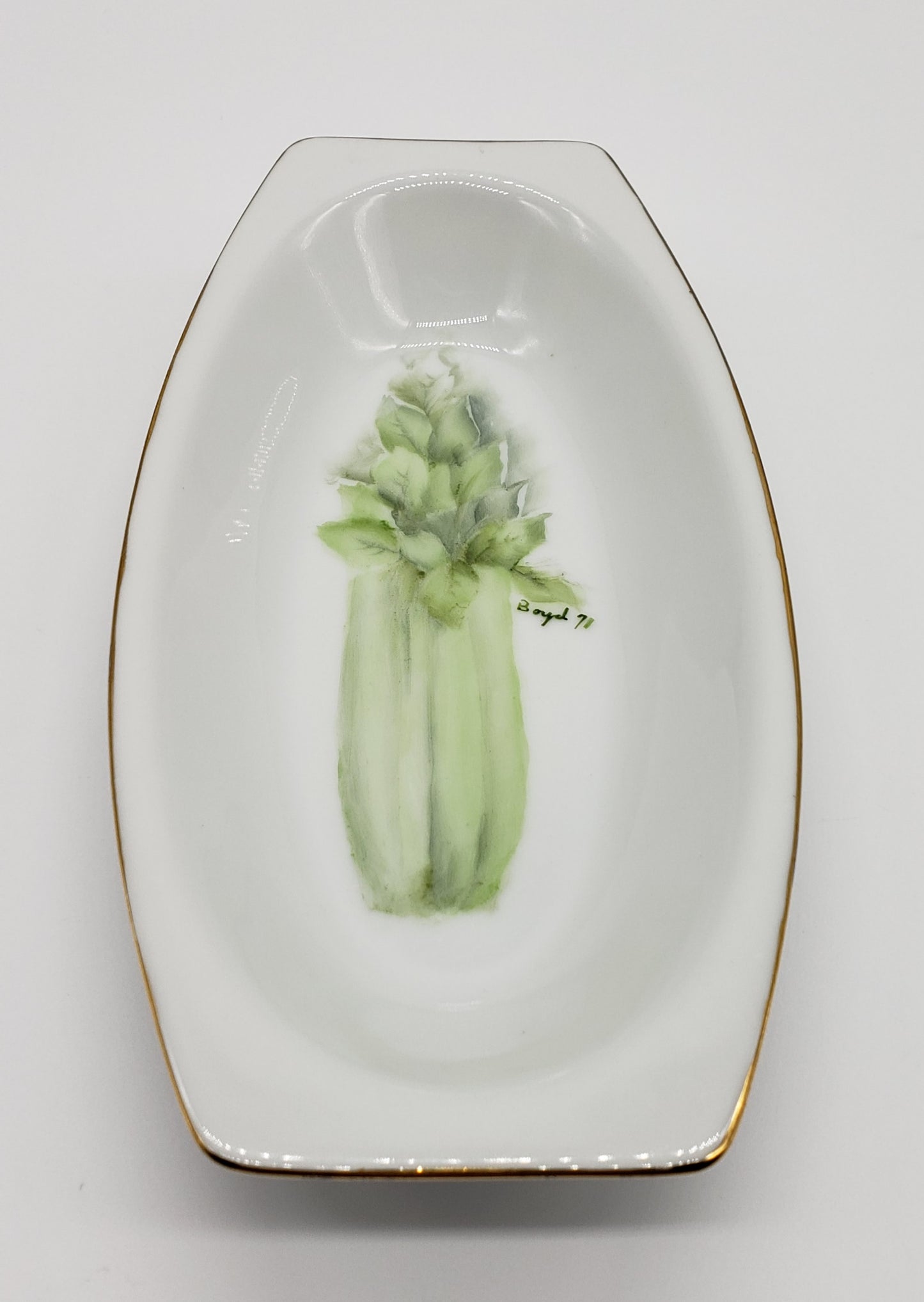 Ceramic Hand Painted Celery Dish