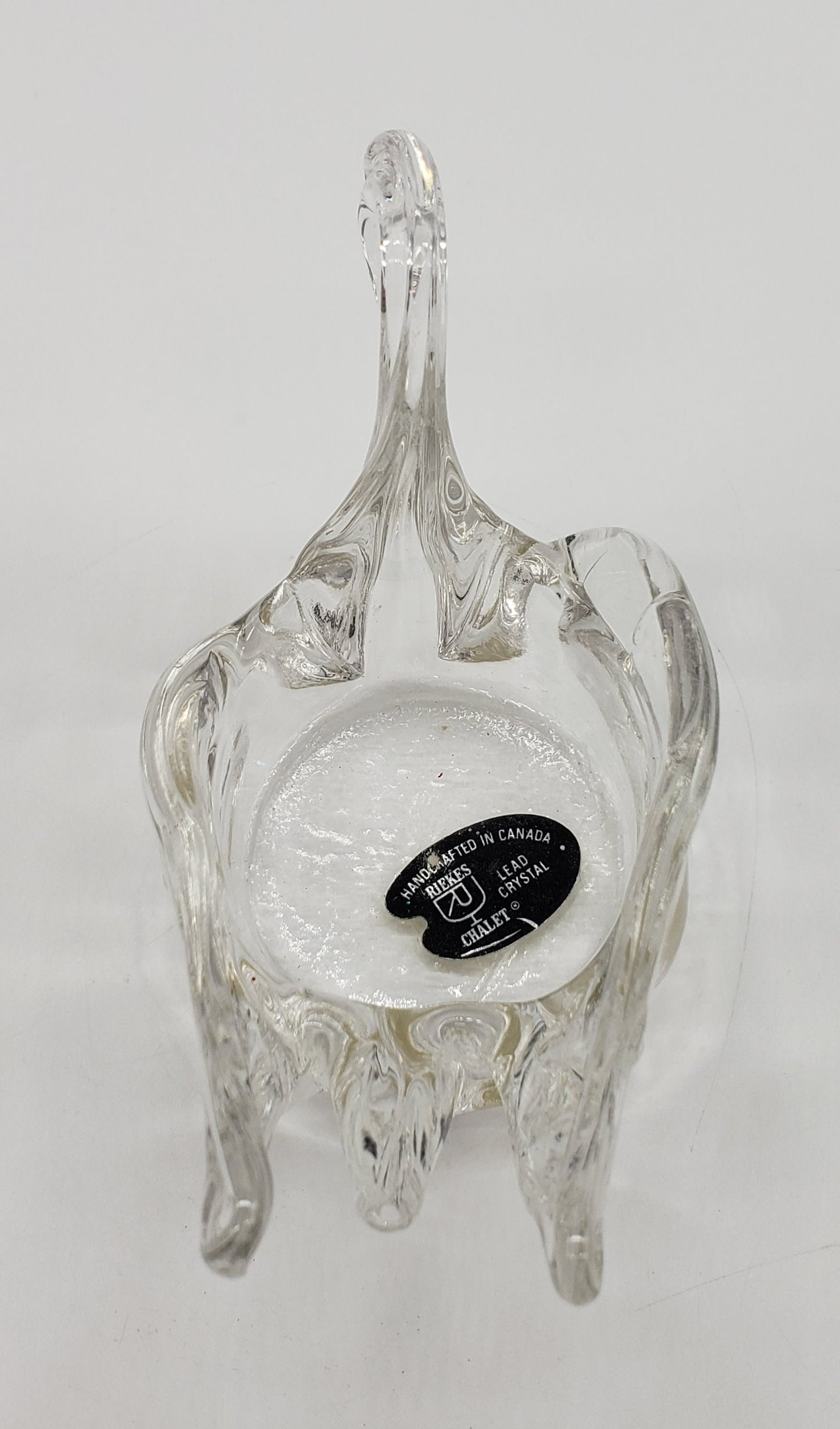 RIEKES CHALET Lead Crystal Glass Swan - Handcrafted in Canada