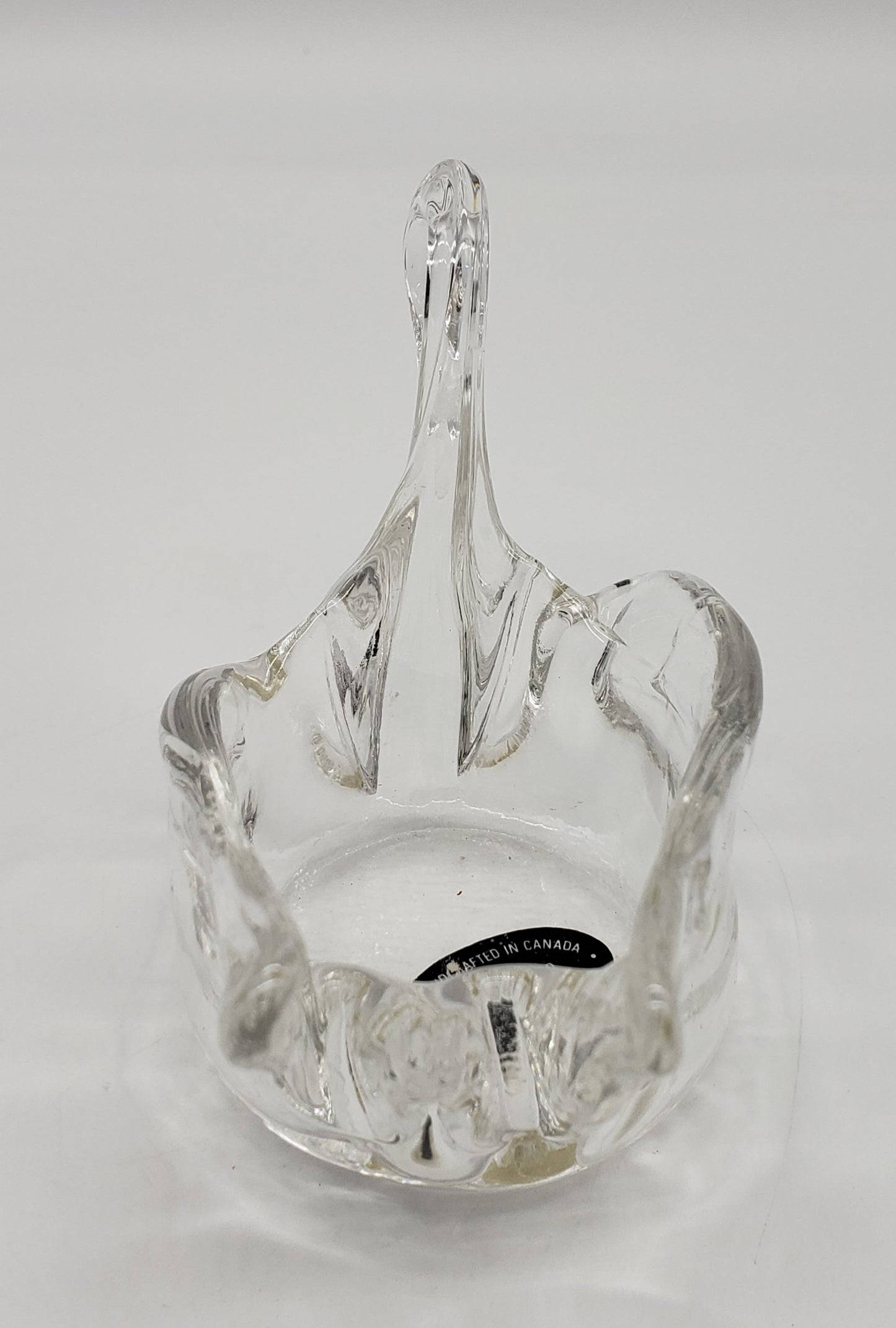 RIEKES CHALET Lead Crystal Glass Swan - Handcrafted in Canada