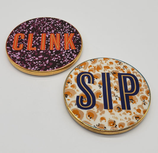 Anthropologie Ceramic Coaster Set
