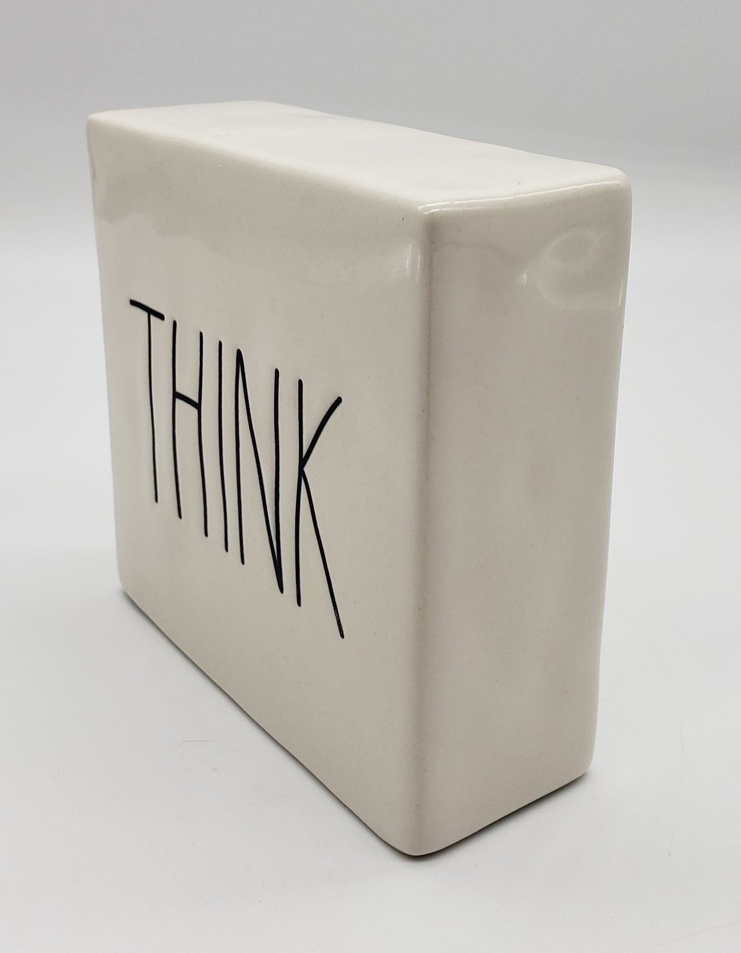 Rae Dunn Think Evolve Square Plaque Desk Paperweight Tiered Tray Decor