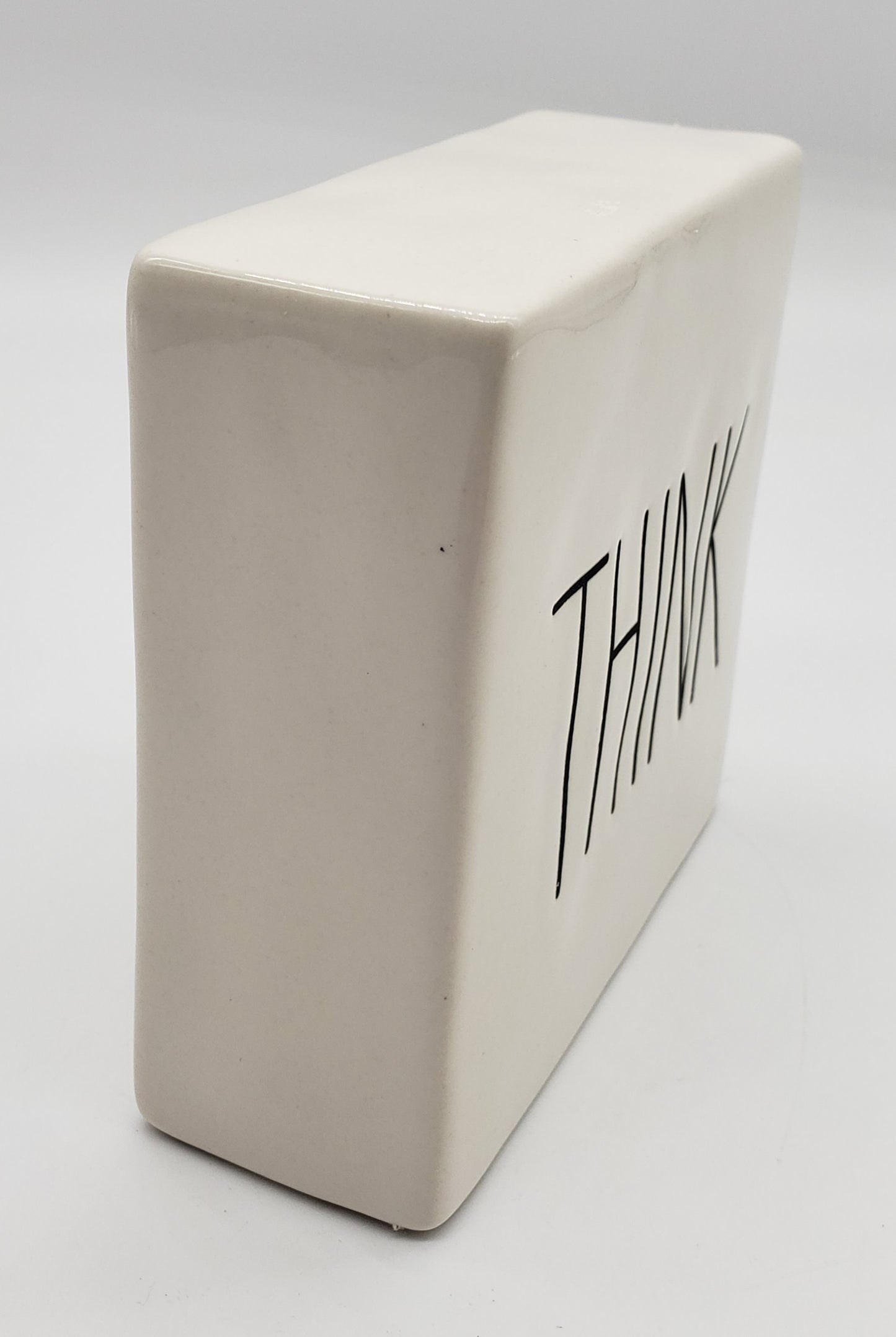 Rae Dunn Think Evolve Square Plaque Desk Paperweight Tiered Tray Decor