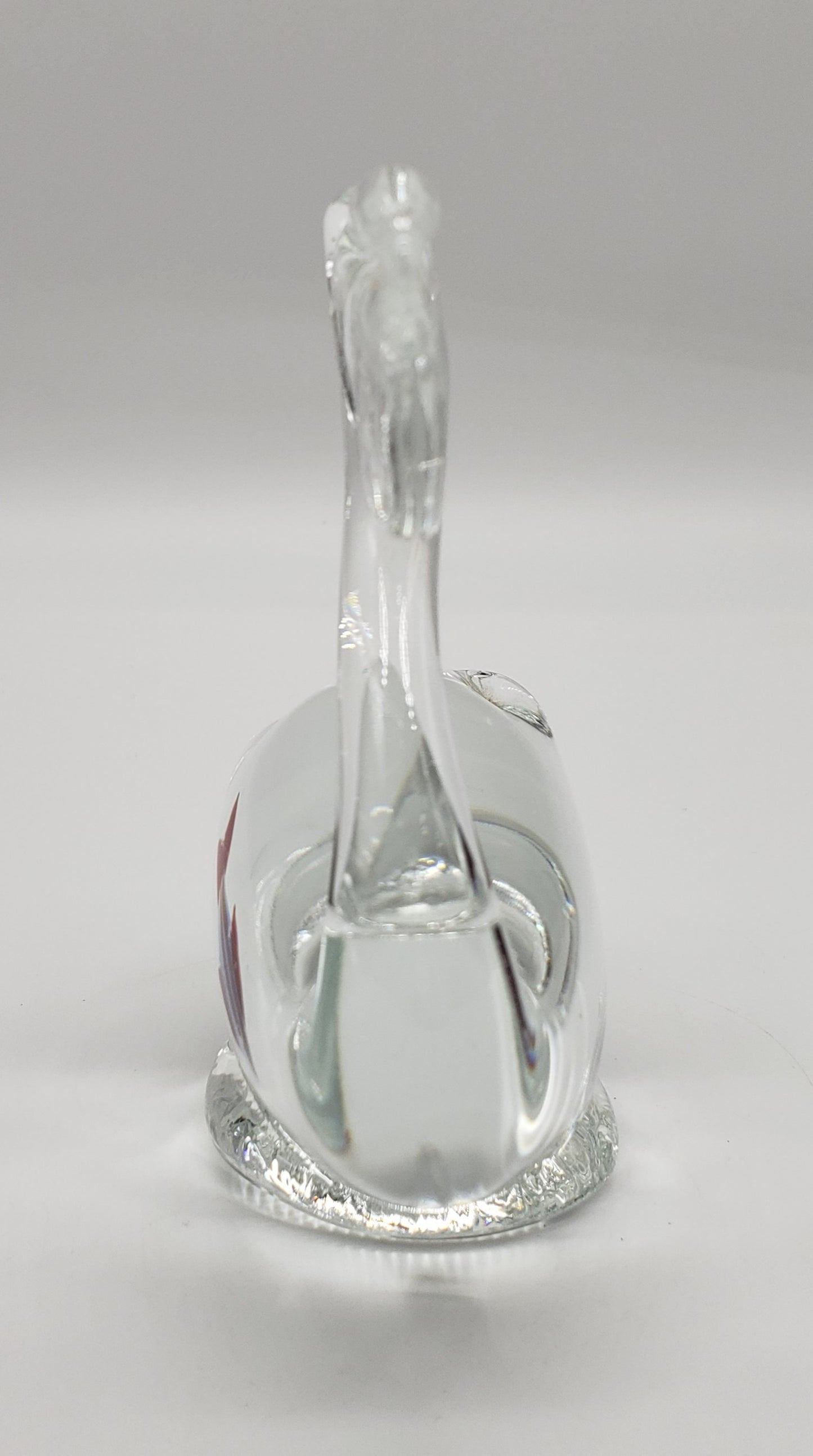 Clear Glass Pelican Paper wieght with Fish Inside Belly Figurine 5 3/4" Hand Blown Art Glass
