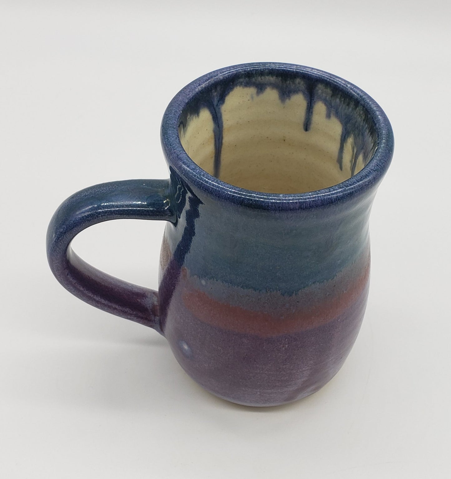 Blue and Purple Coffee Mug, Handmade Pottery