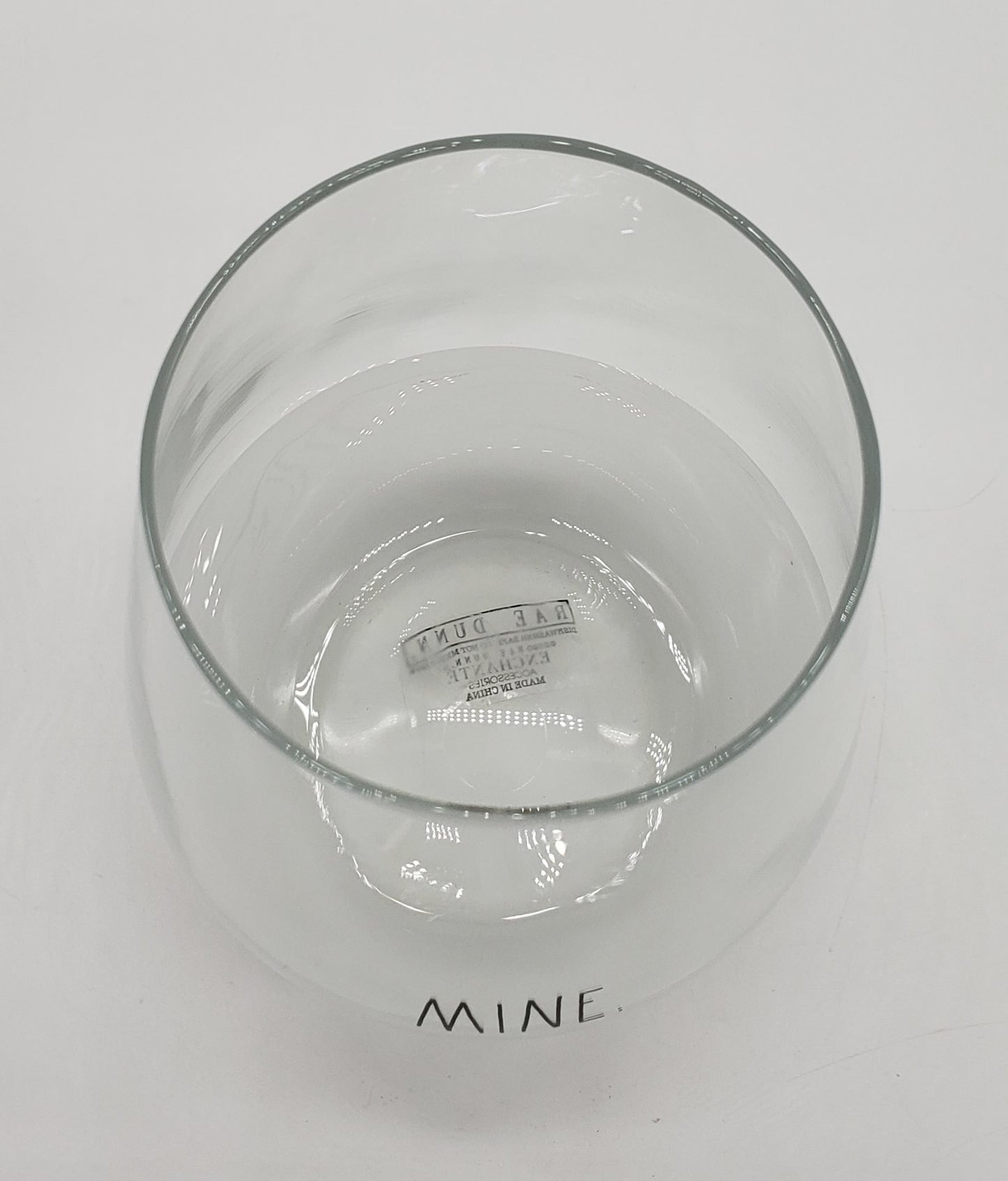 Rae Dunn by enchante "MINE" frosted stemless wine glass