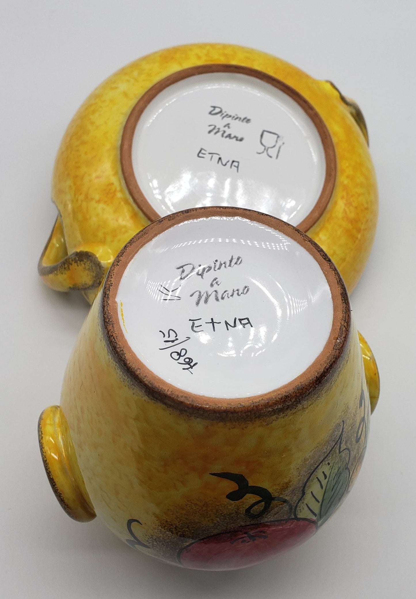 Italian Dipinto A Mano Lavarato Hand Painted Vase and basin