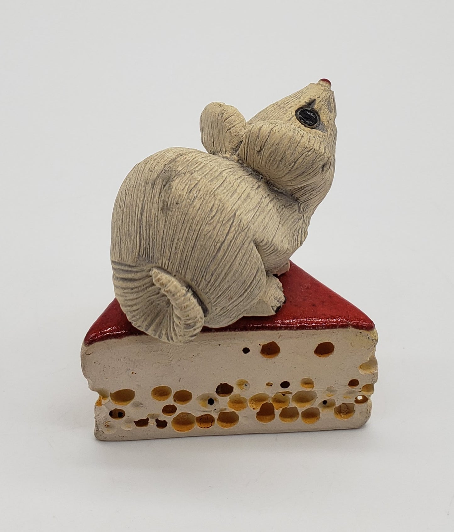Artesania Rinconada White Mouse on Chunk of Swiss Cheese