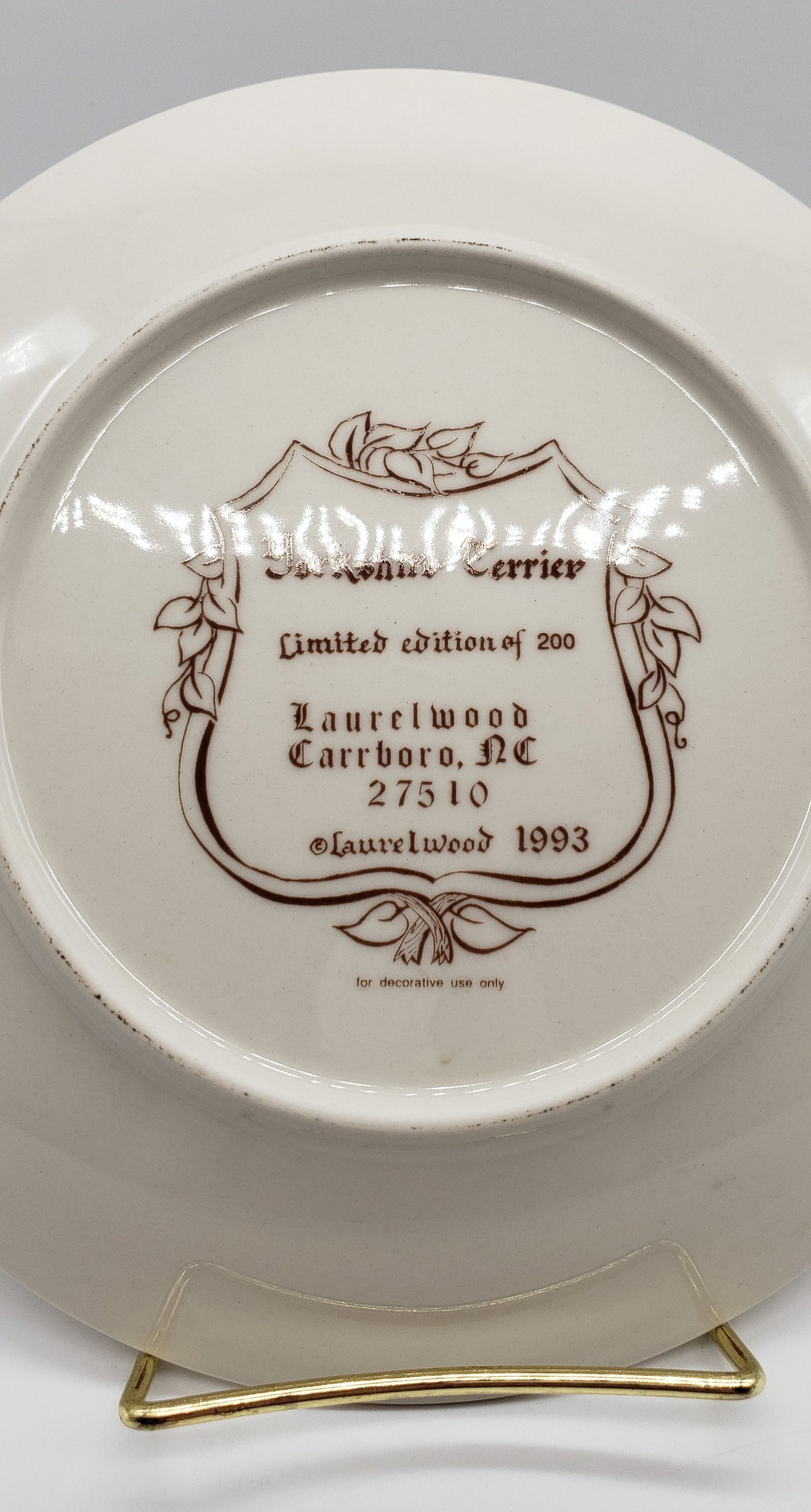 Yorkshire Terrier Yorkie Dog Collector Laurelwood Plate 1993