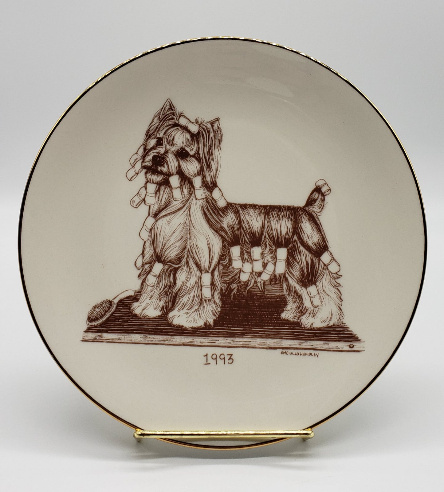 Yorkshire Terrier Yorkie Dog Collector Laurelwood Plate 1993