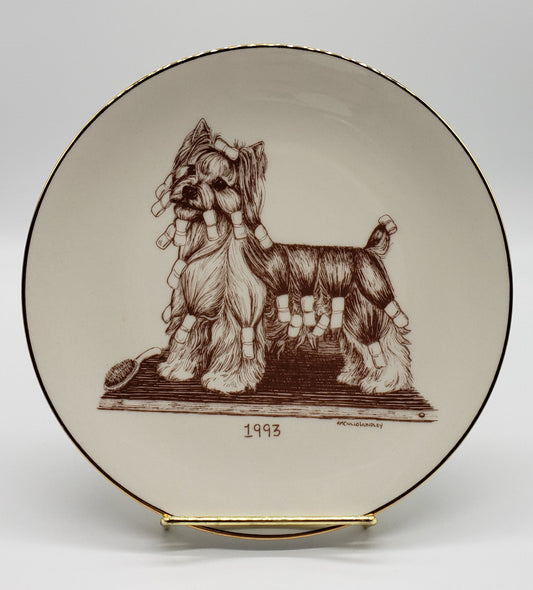 Yorkshire Terrier Yorkie Dog Collector Laurelwood Plate 1993