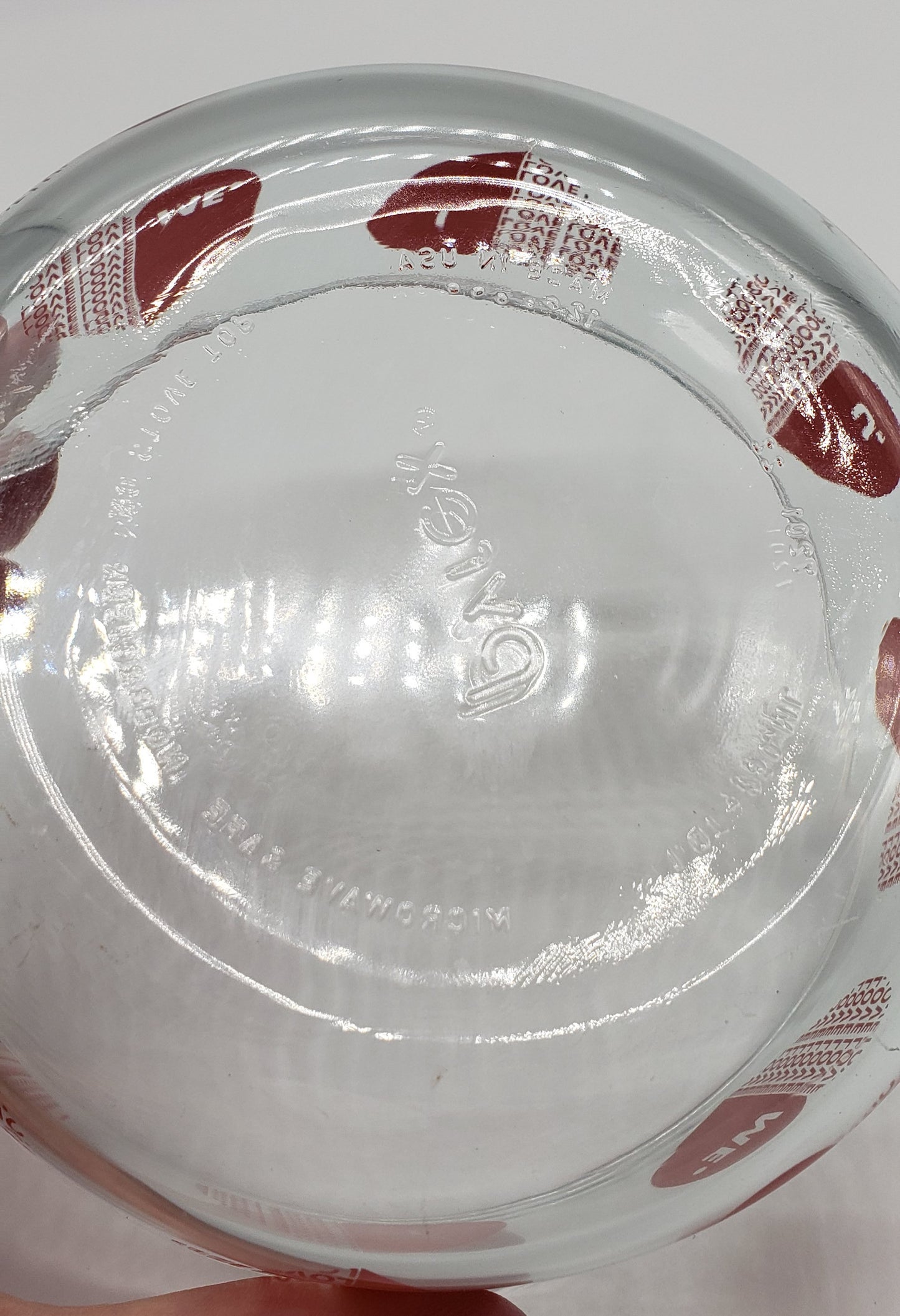 PYREX 1 Qt. "I Love U/U Love ME"