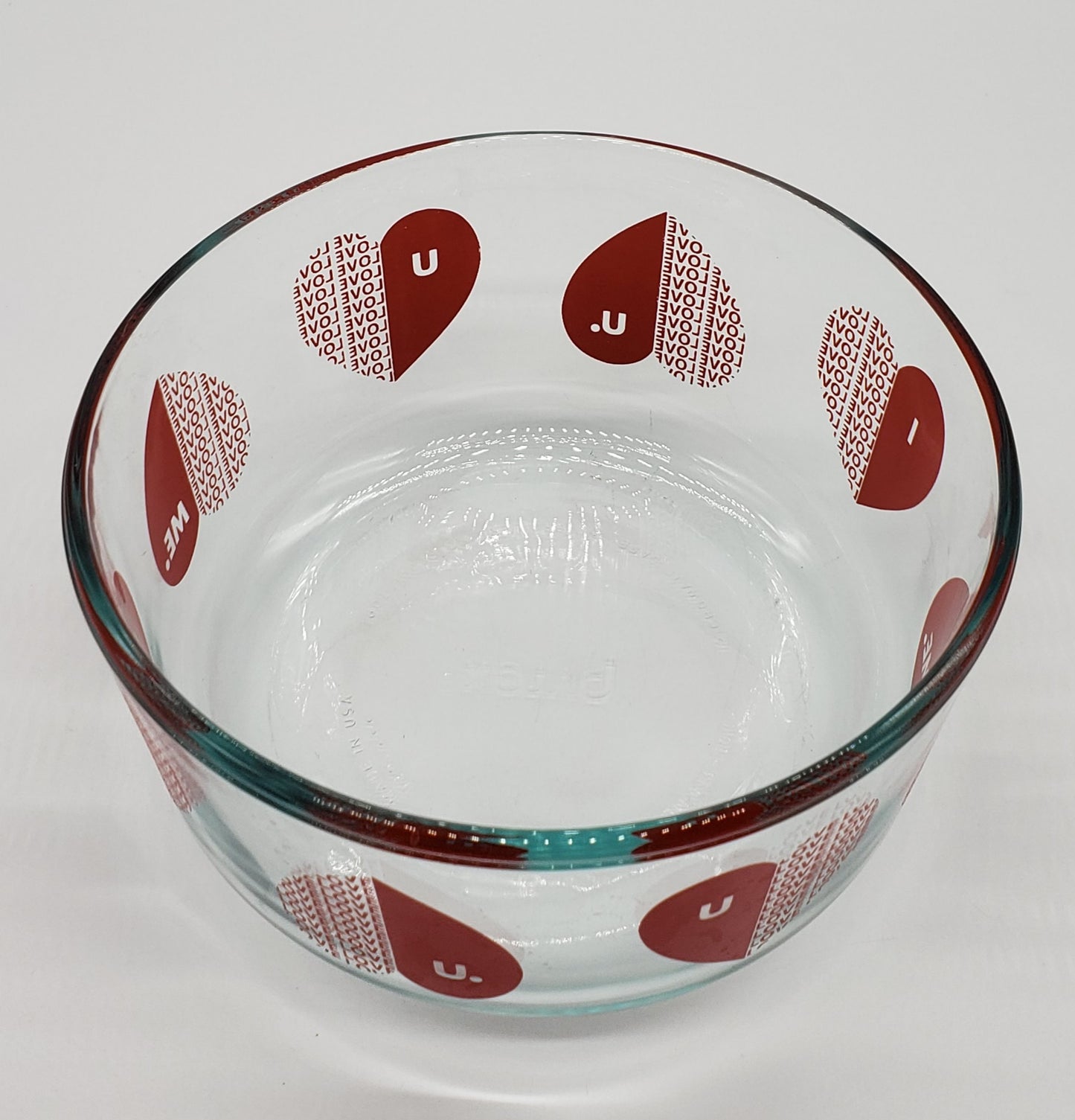 PYREX 1 Qt. "I Love U/U Love ME"