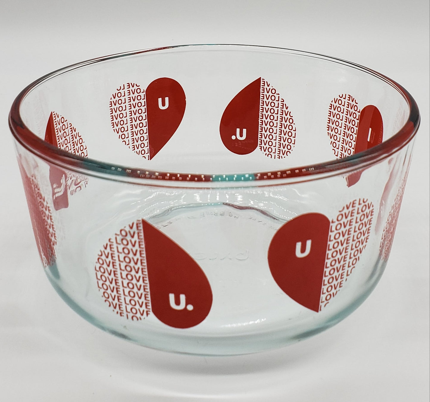 PYREX 1 Qt. "I Love U/U Love ME"