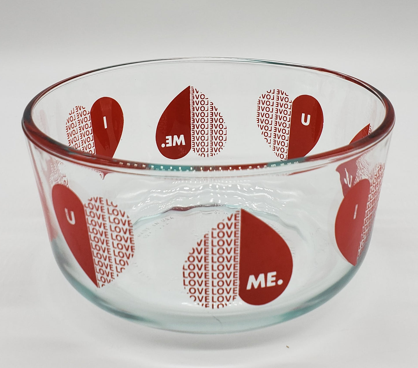 PYREX 1 Qt. "I Love U/U Love ME"