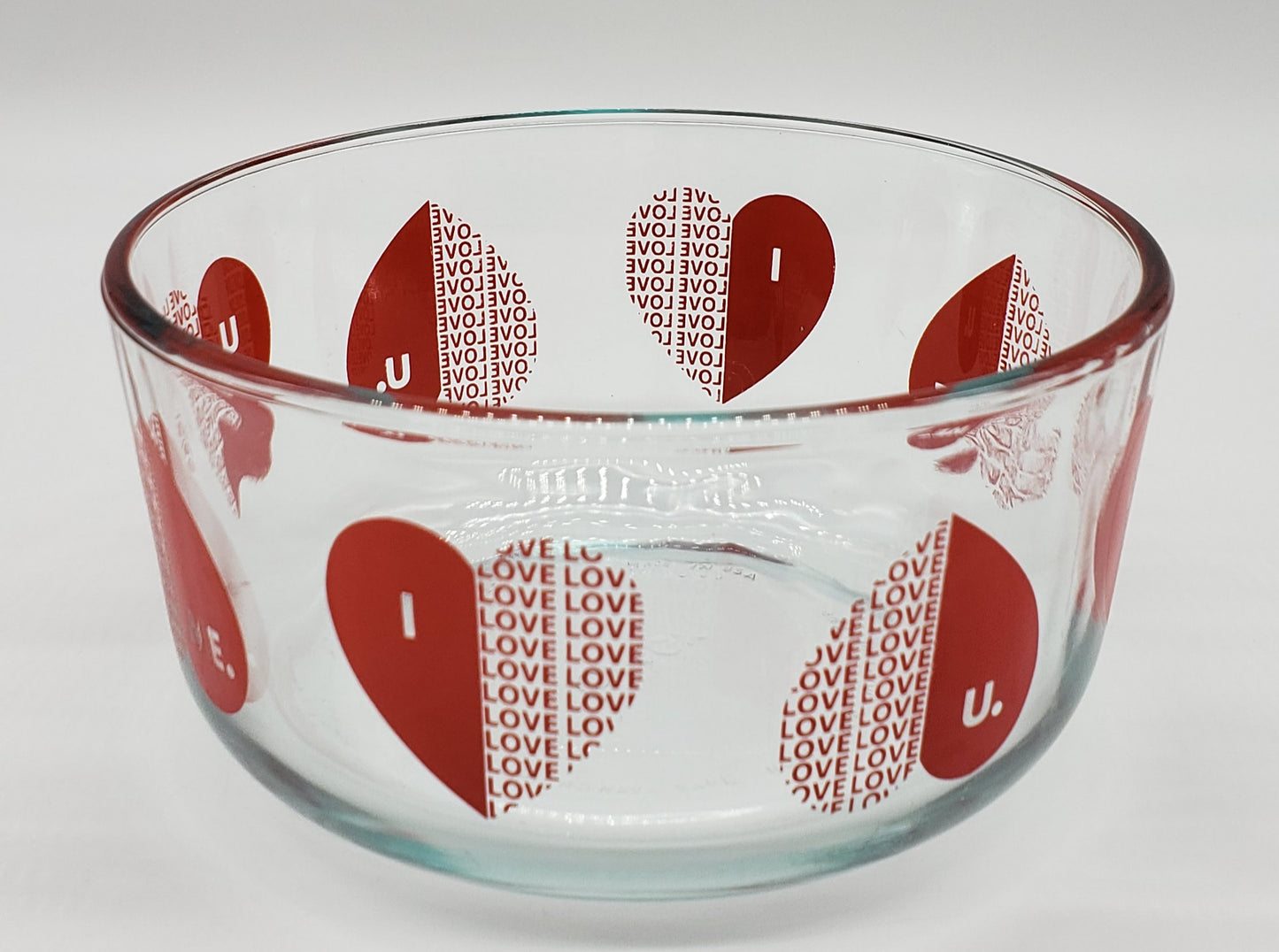 PYREX 1 Qt. "I Love U/U Love ME"