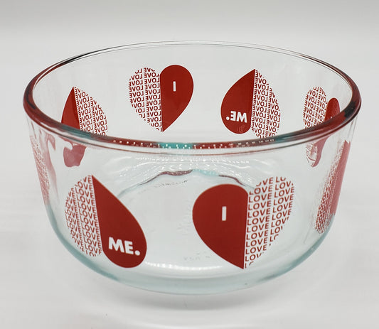 PYREX 1 Qt. "I Love U/U Love ME"