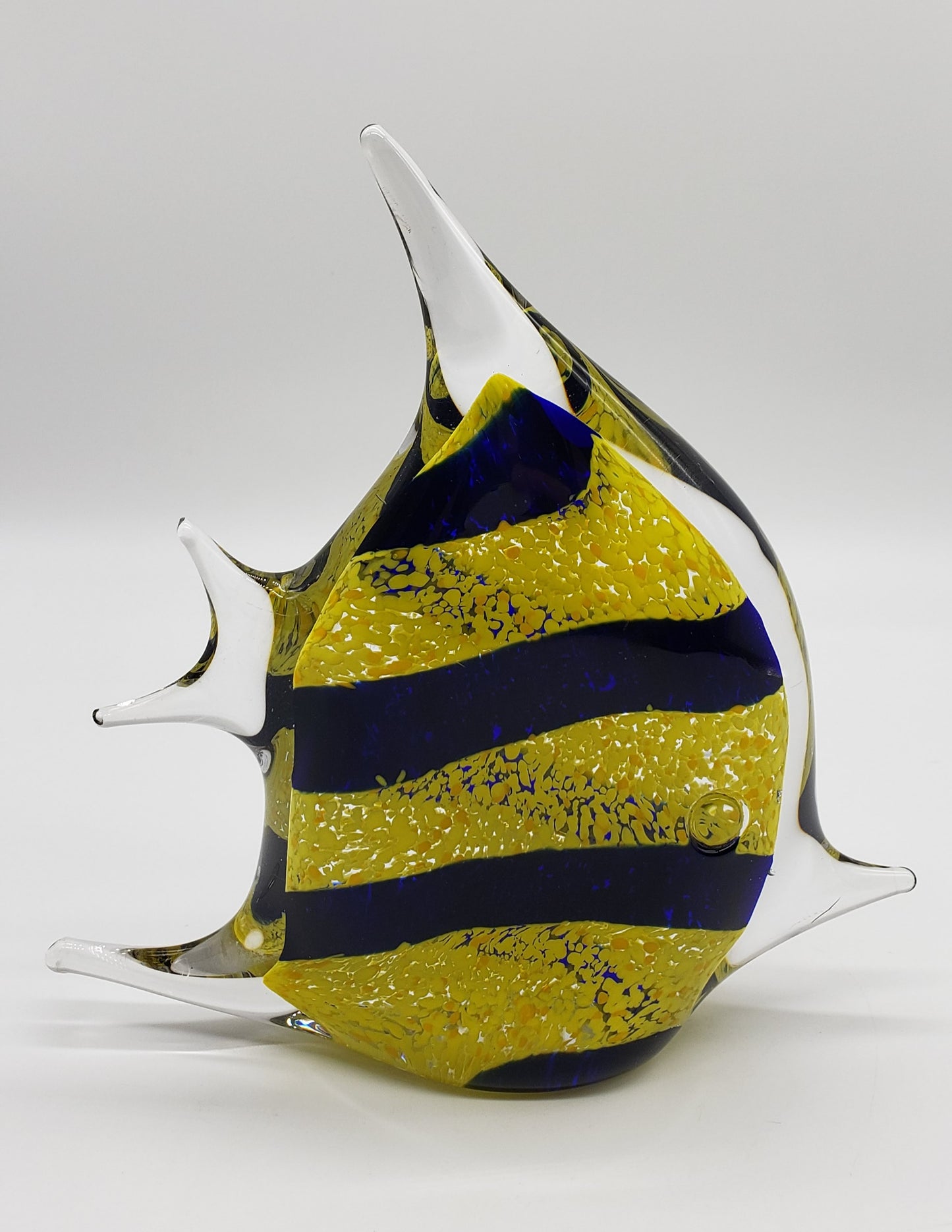 Art Glass Paper Weight Angel Fish Blown Glass Figurine