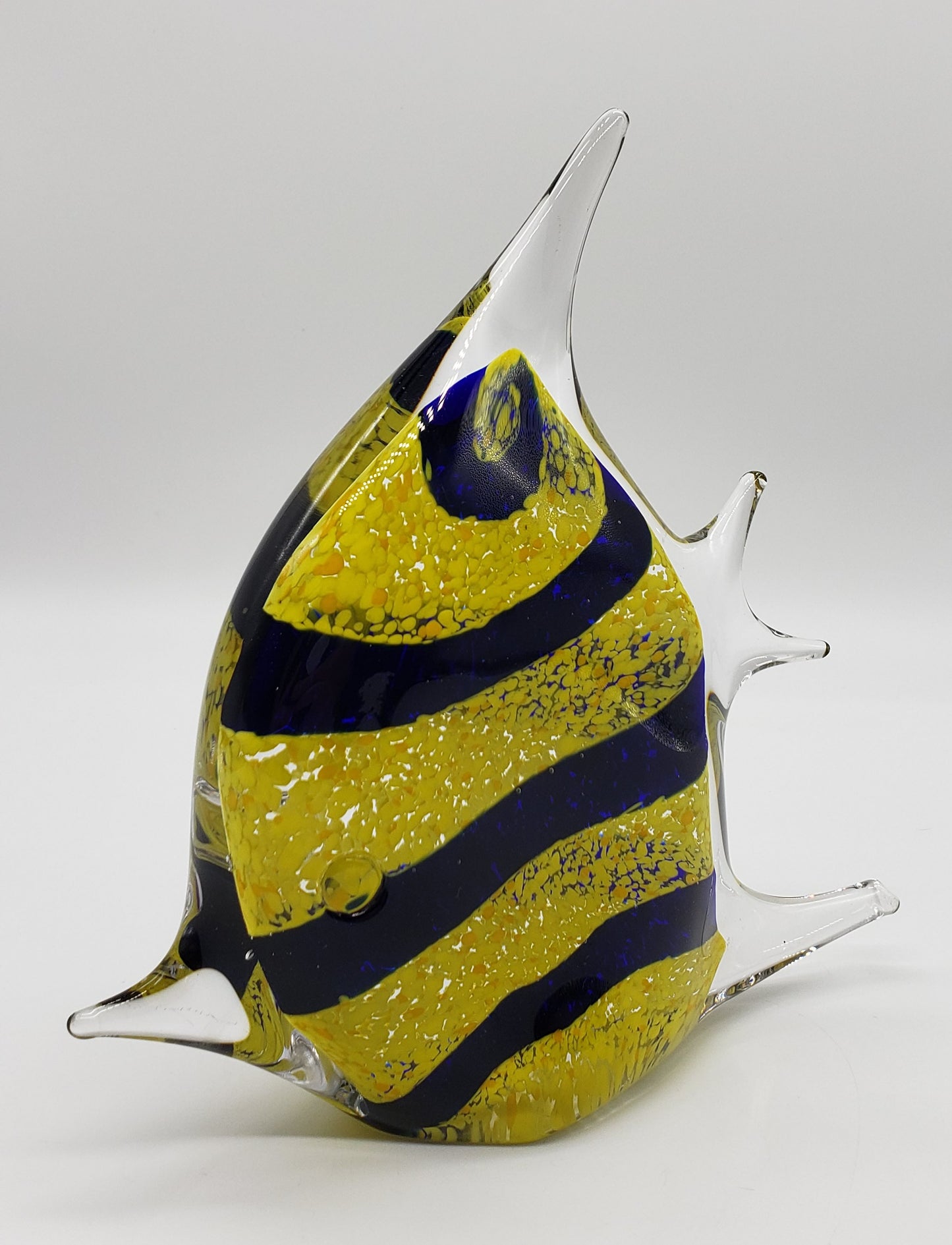 Art Glass Paper Weight Angel Fish Blown Glass Figurine
