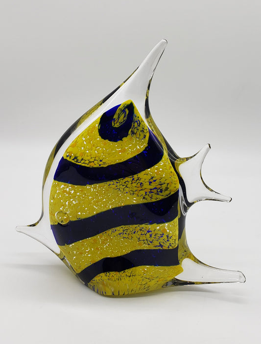 Art Glass Paper Weight Angel Fish Blown Glass Figurine
