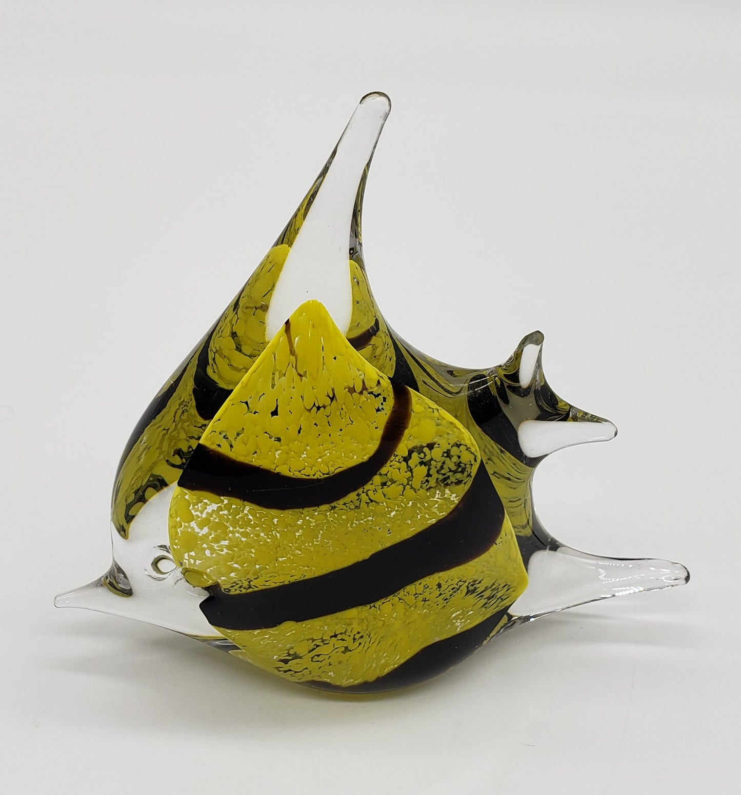 Art Glass Paper Weight Angel Fish Blown Glass Figurine