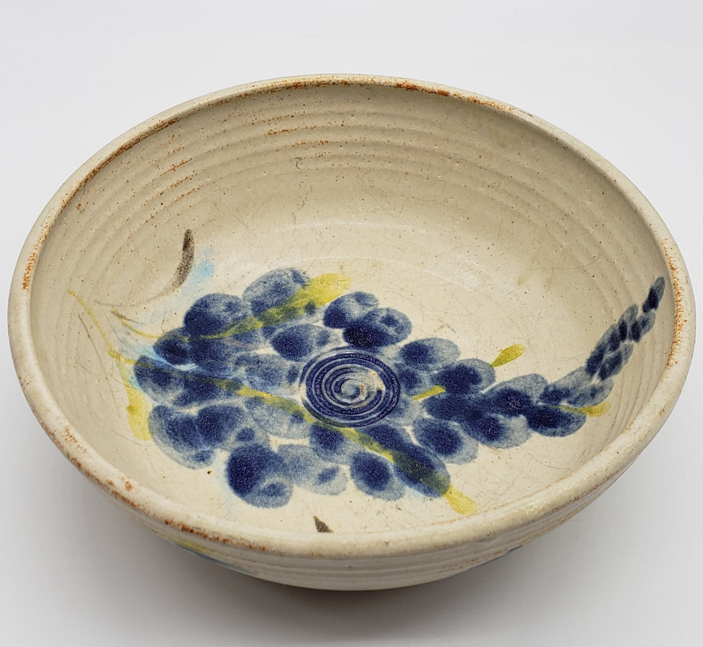 Studio Pottery Grape Cluster Bowl Signed By Artist