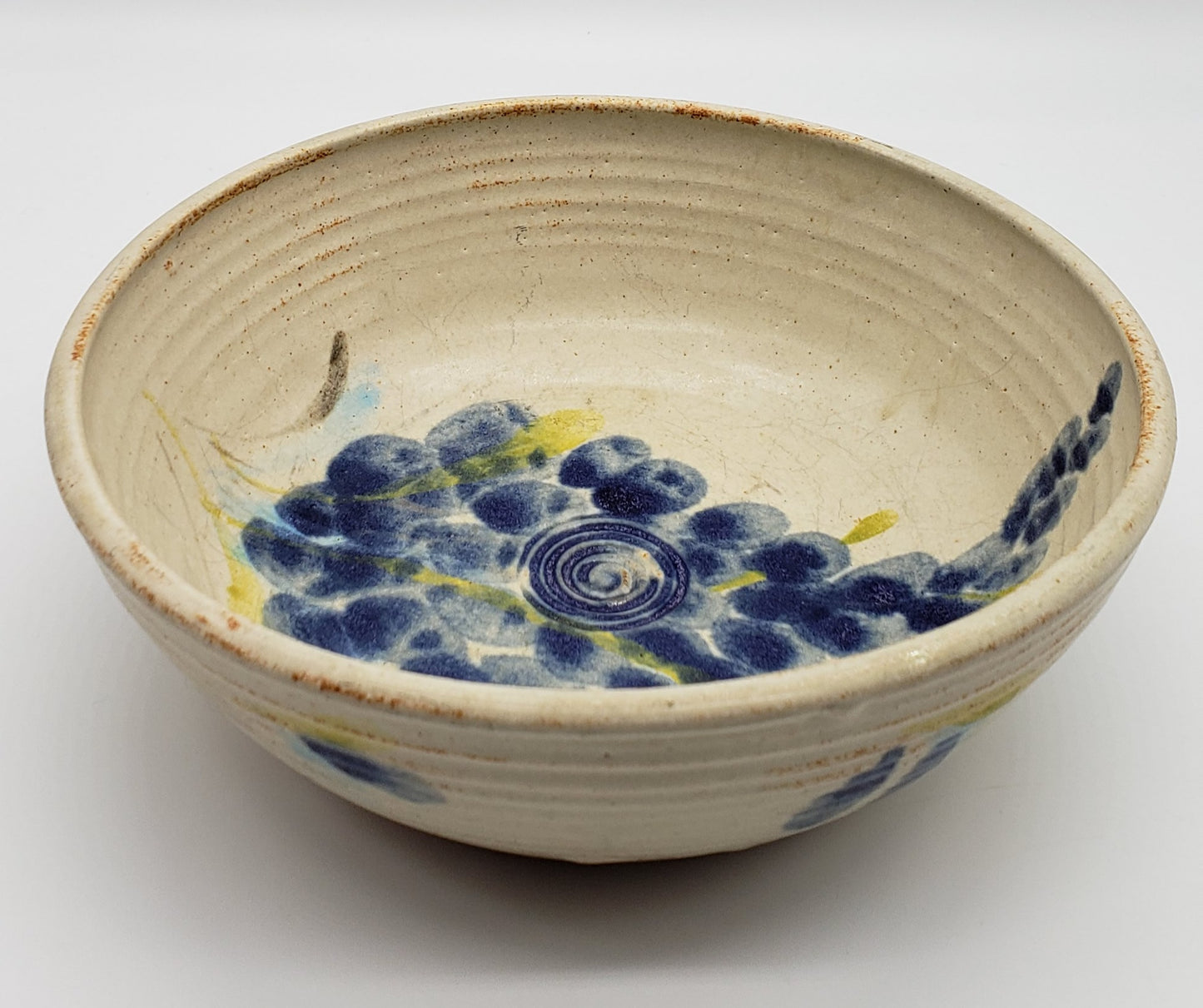 Studio Pottery Grape Cluster Bowl Signed By Artist