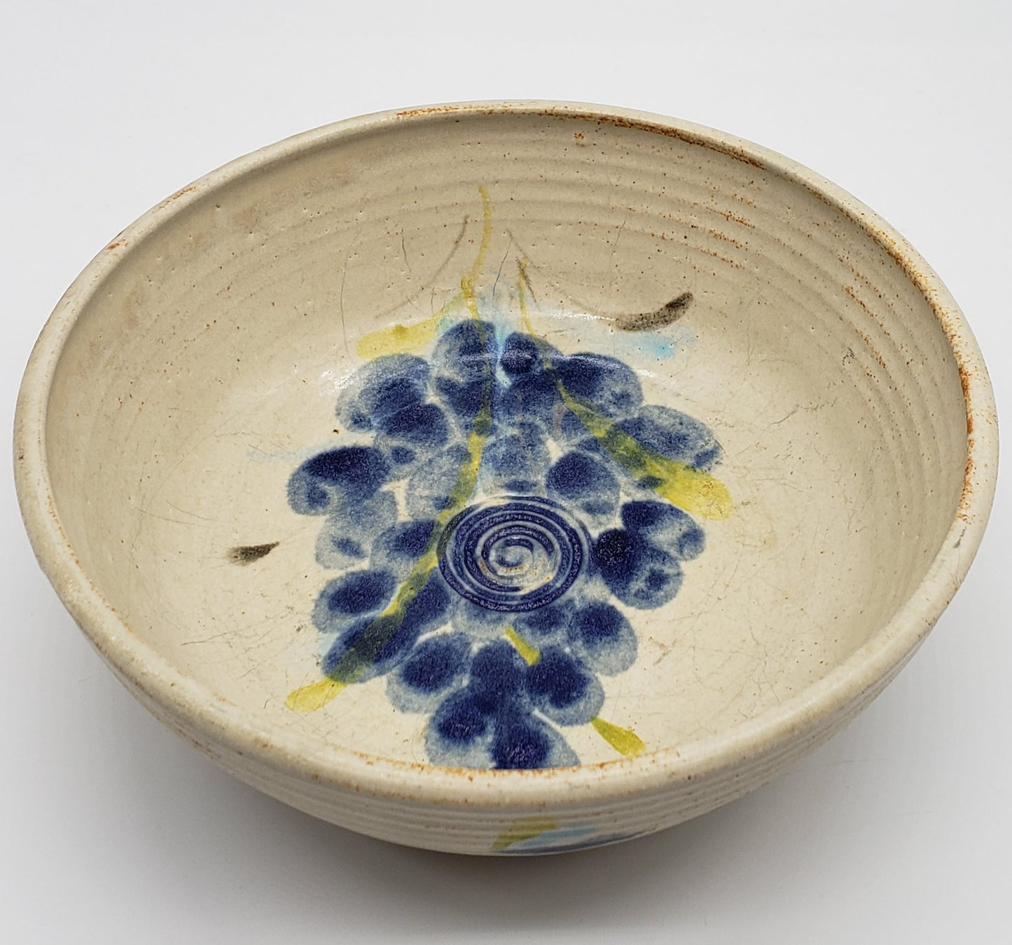 Studio Pottery Grape Cluster Bowl Signed By Artist