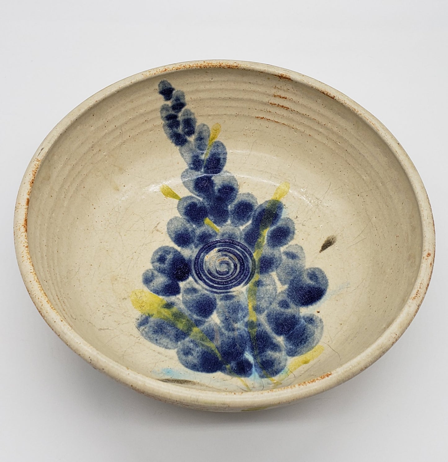 Studio Pottery Grape Cluster Bowl Signed By Artist