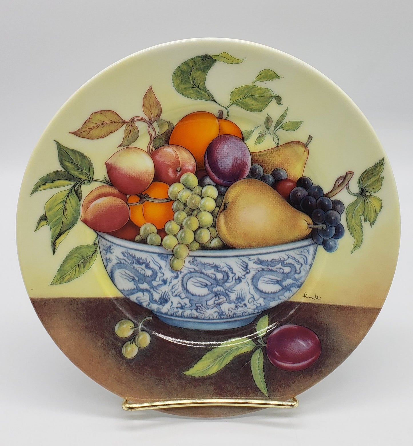 Email De Limoges I Godinger 7” Porcelain plate with Fruit bowl