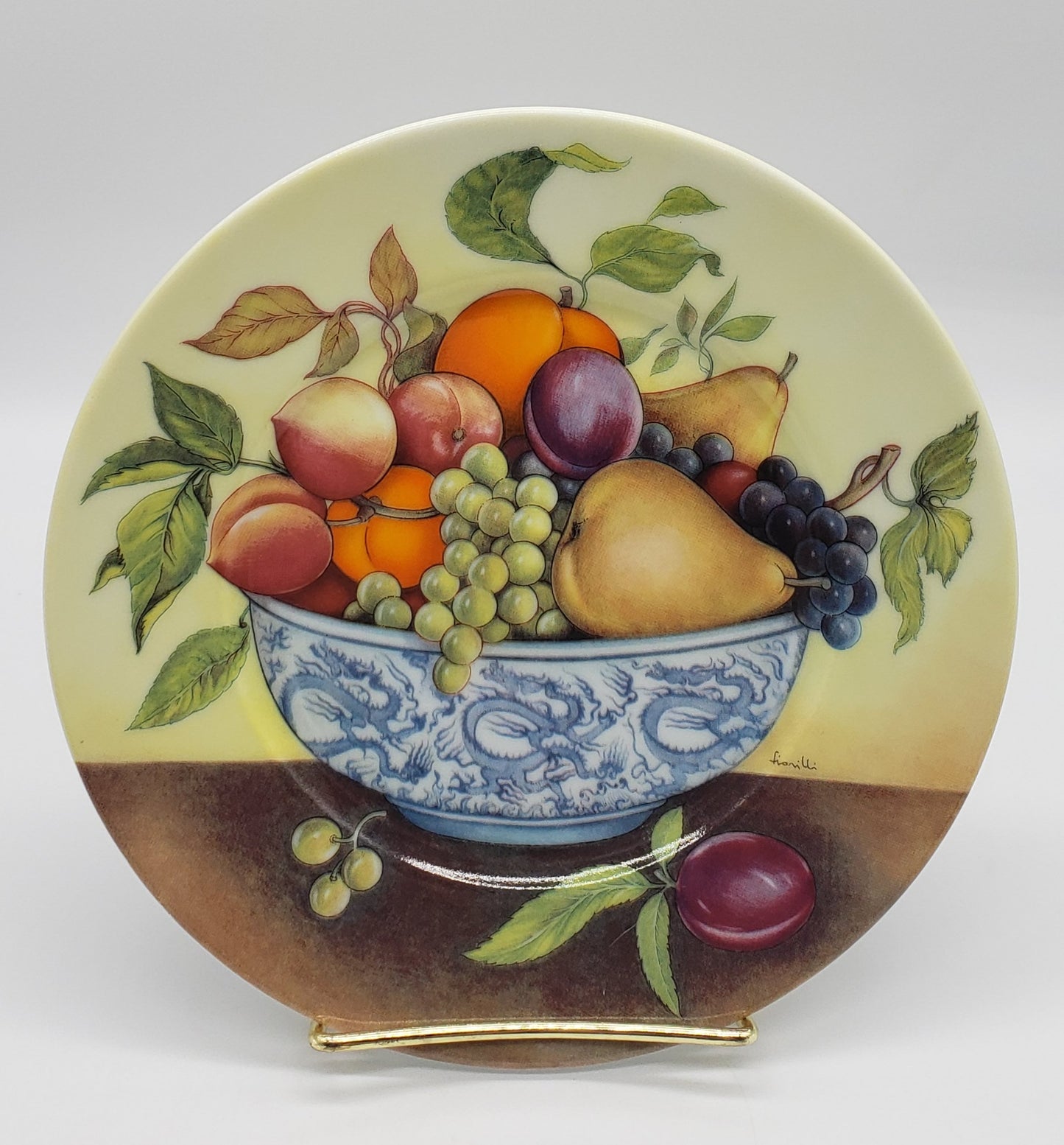 Email De Limoges I Godinger 7” Porcelain plate with Fruit bowl