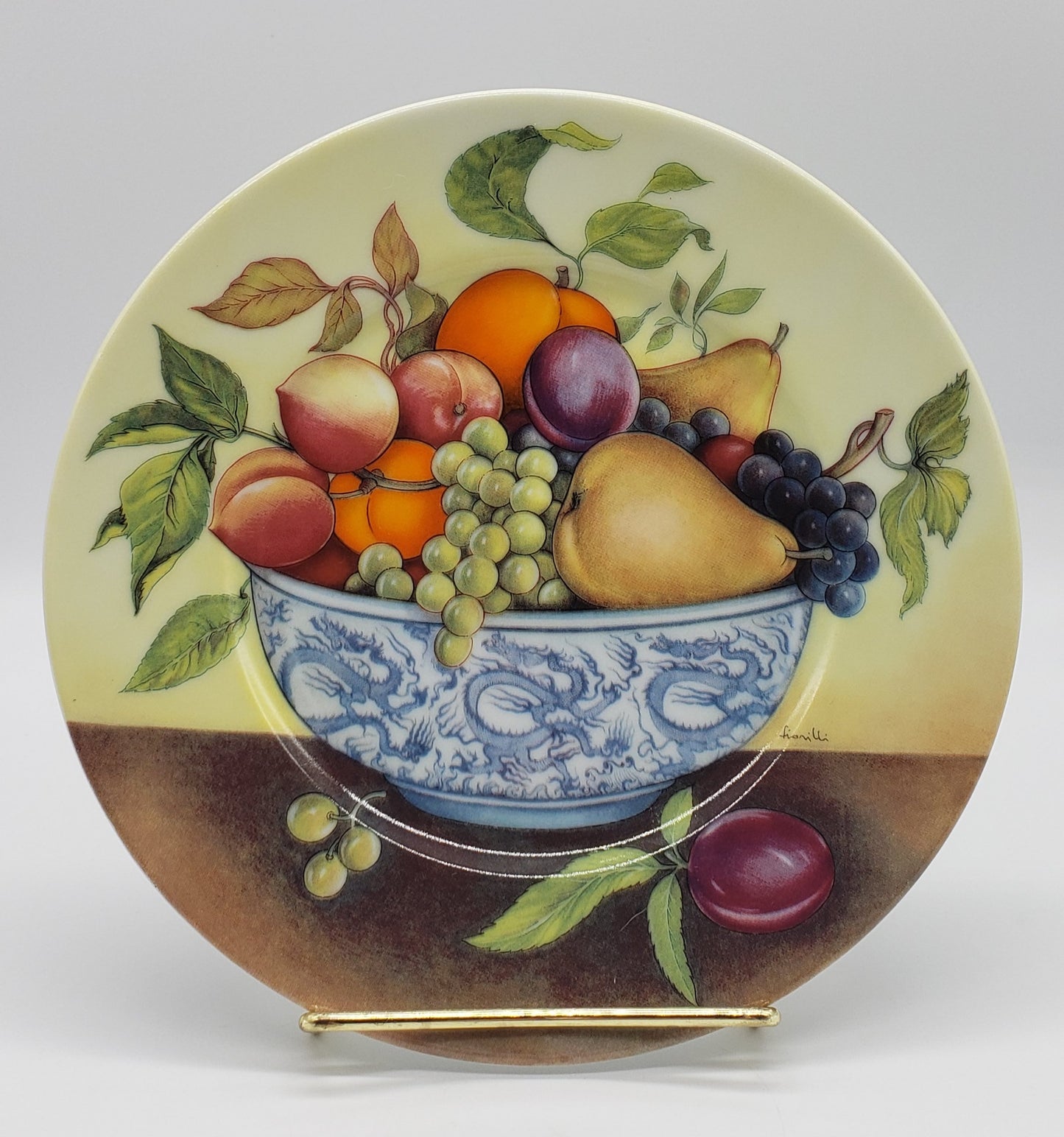 Email De Limoges I Godinger 7” Porcelain plate with Fruit bowl
