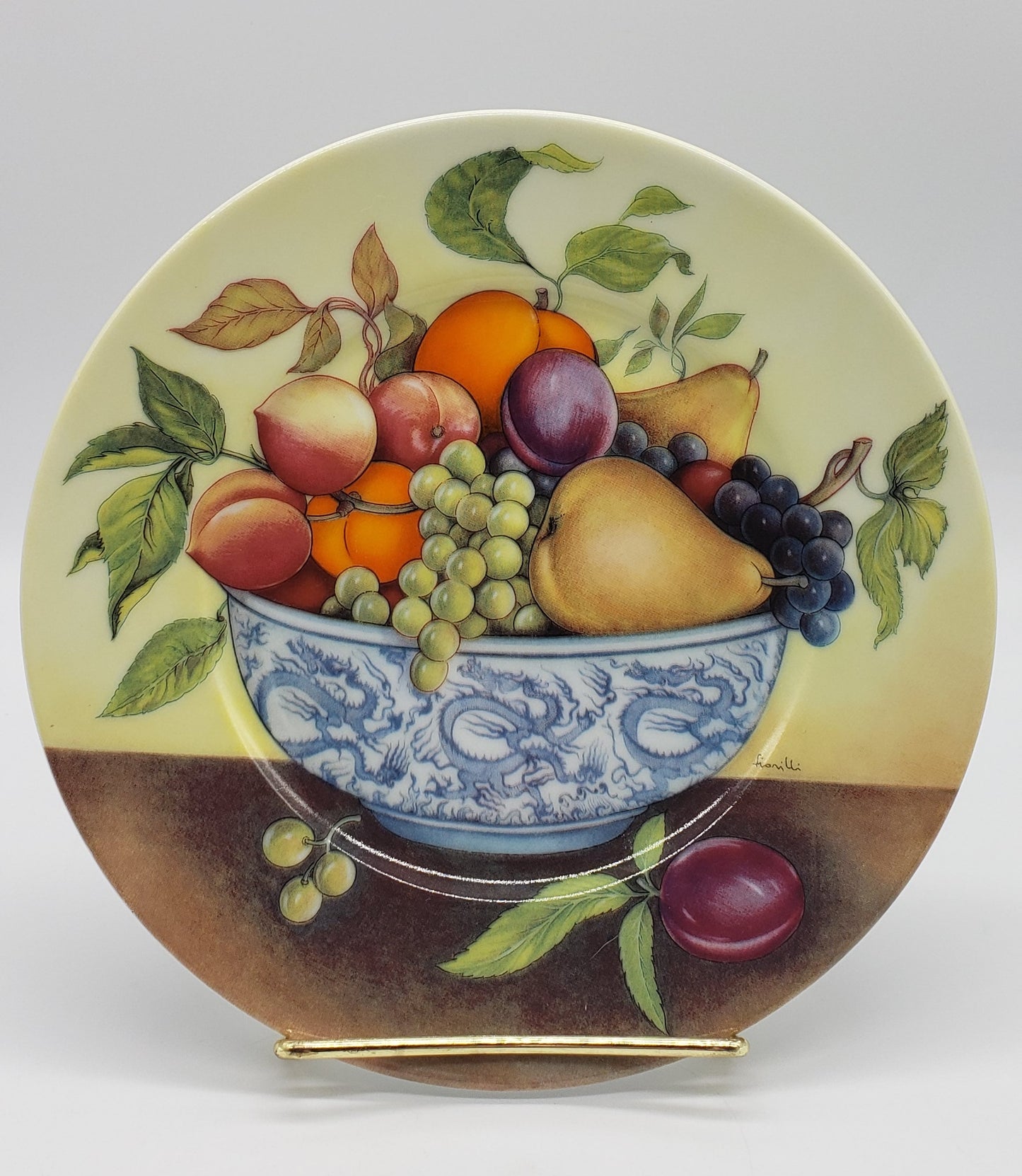 Email De Limoges I Godinger 7” Porcelain plate with Fruit bowl