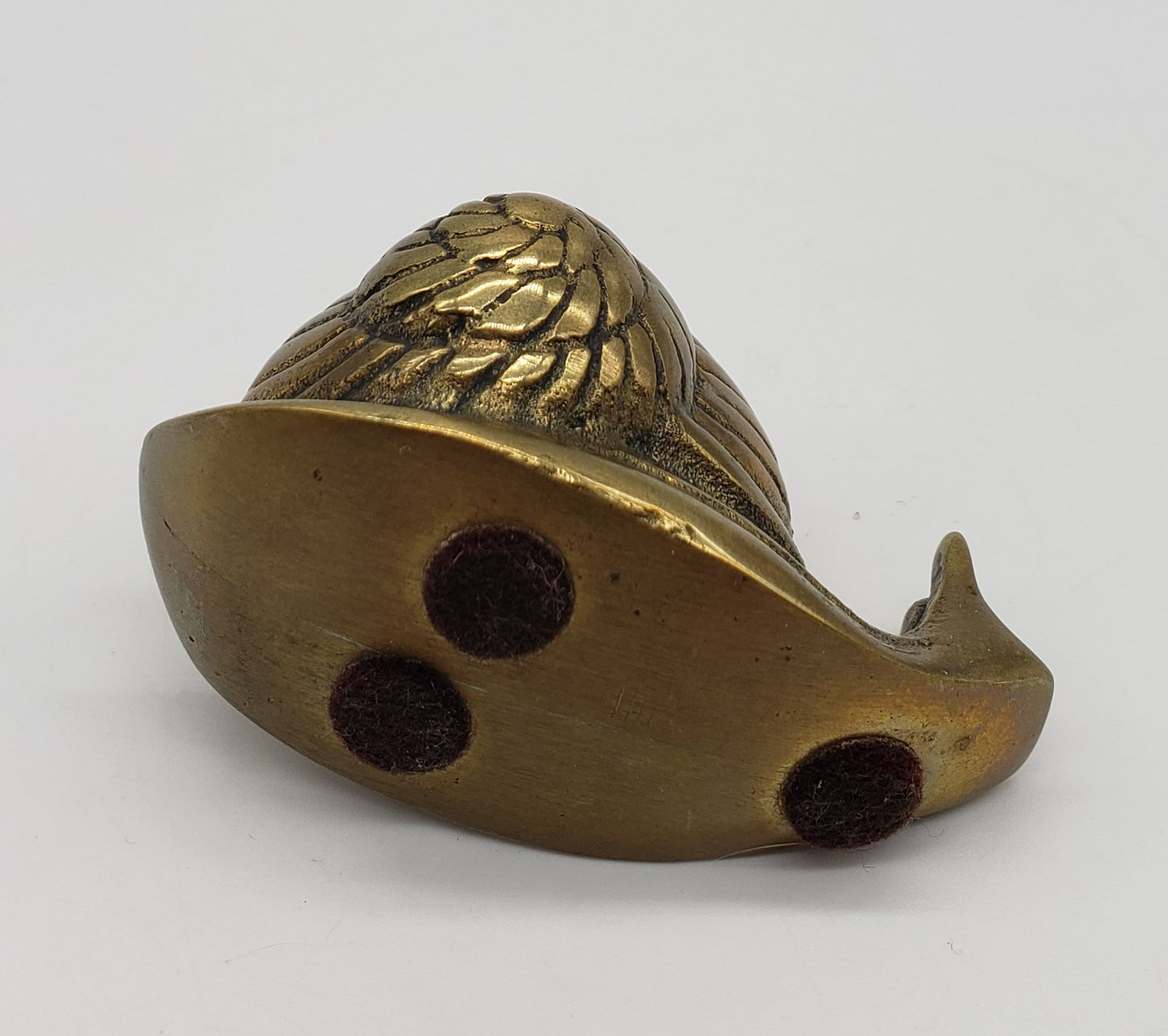 Brass Lucky Snail Paperweight Figurine - Vintage