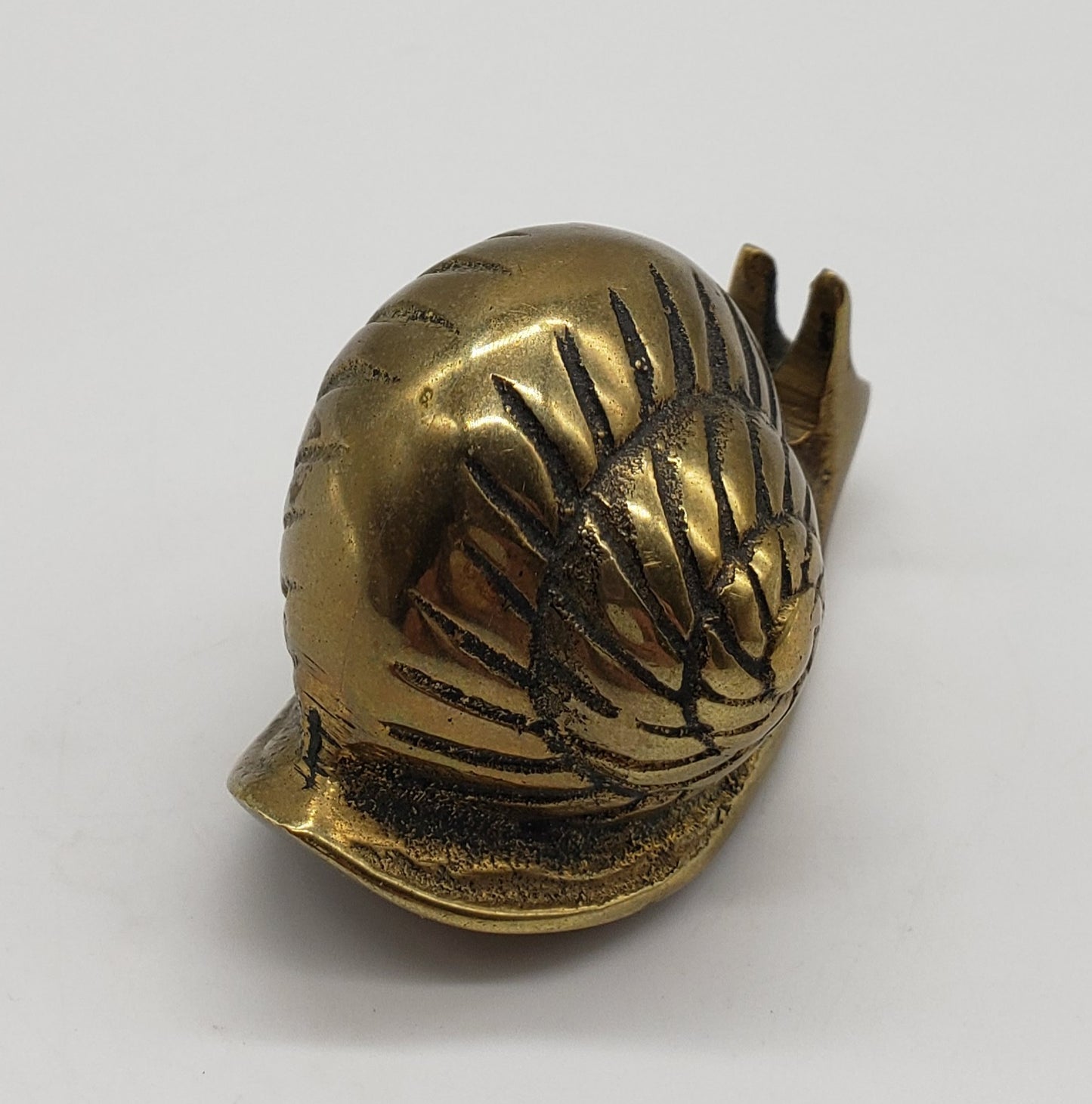 Brass Lucky Snail Paperweight Figurine - Vintage