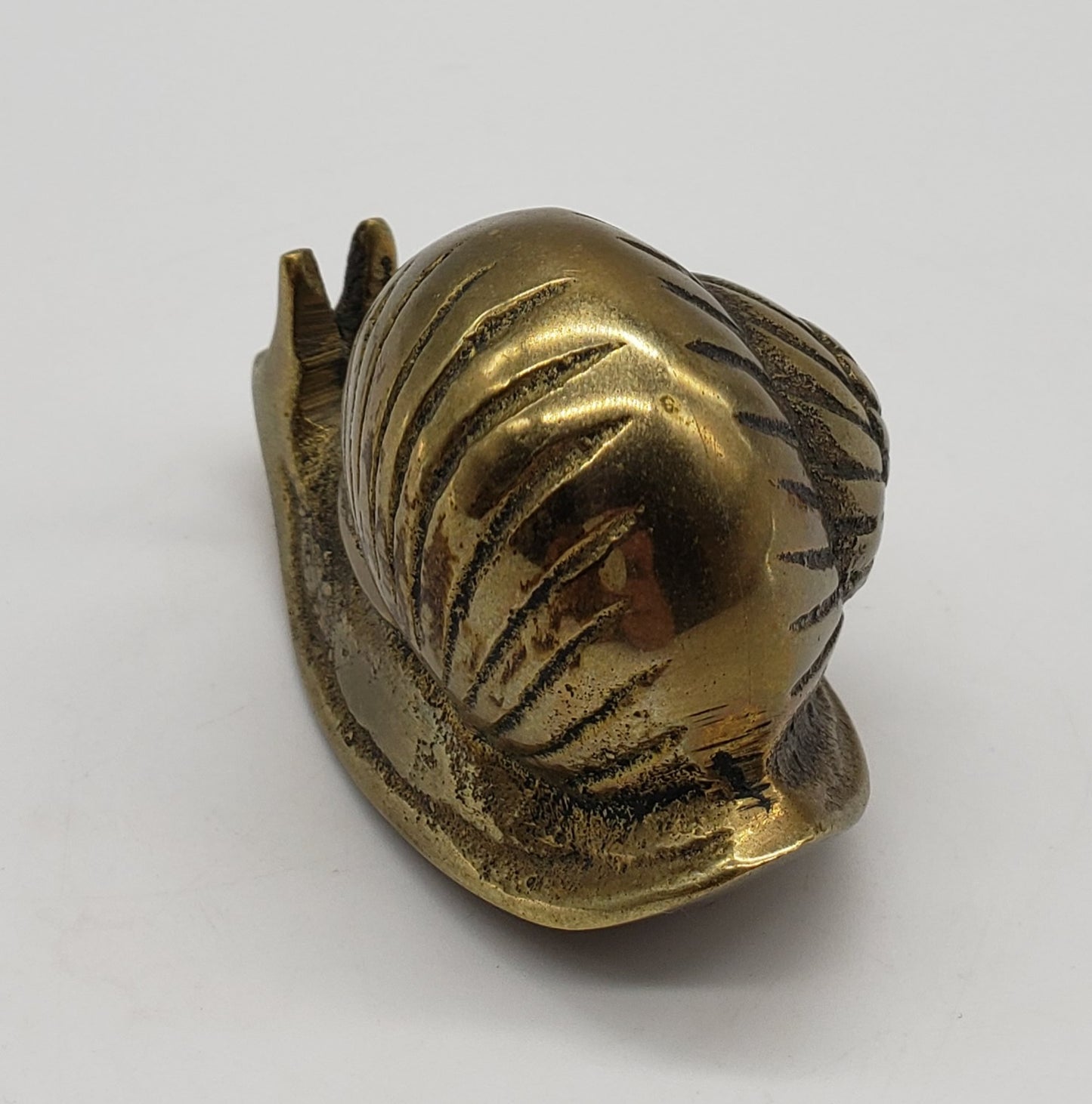 Brass Lucky Snail Paperweight Figurine - Vintage