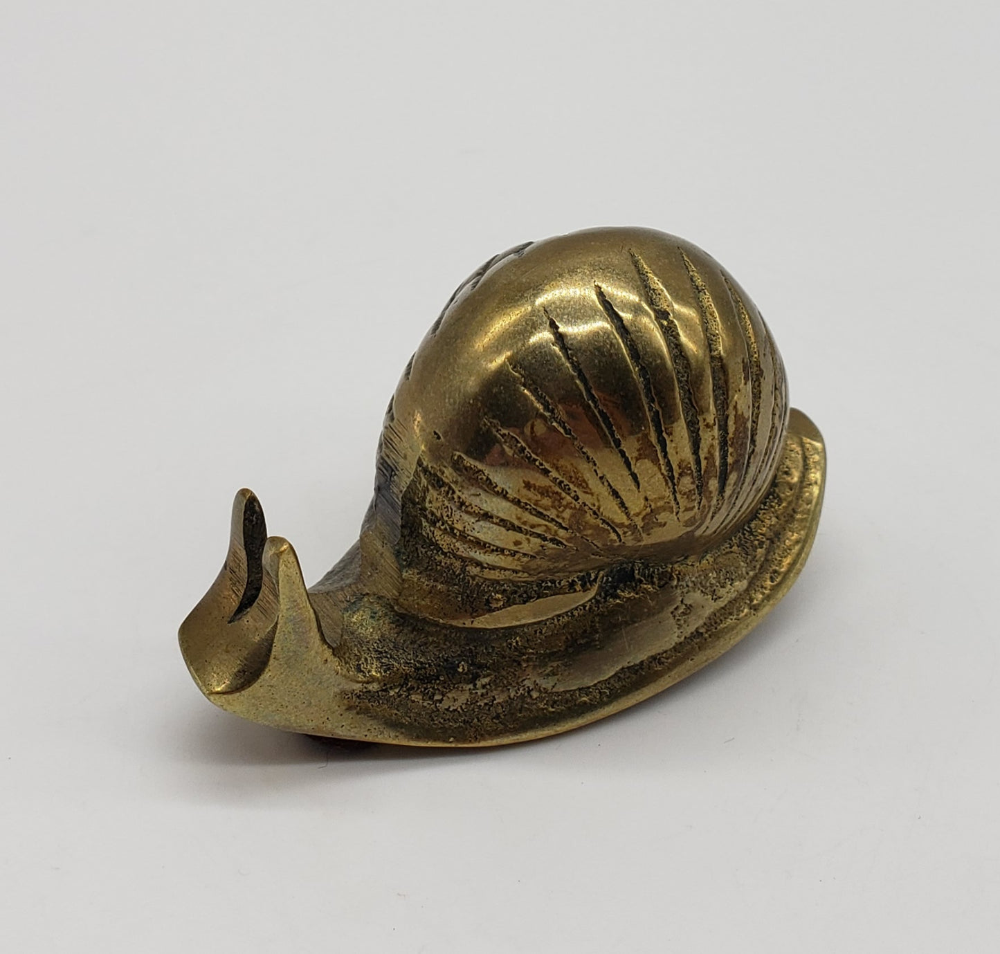 Brass Lucky Snail Paperweight Figurine - Vintage