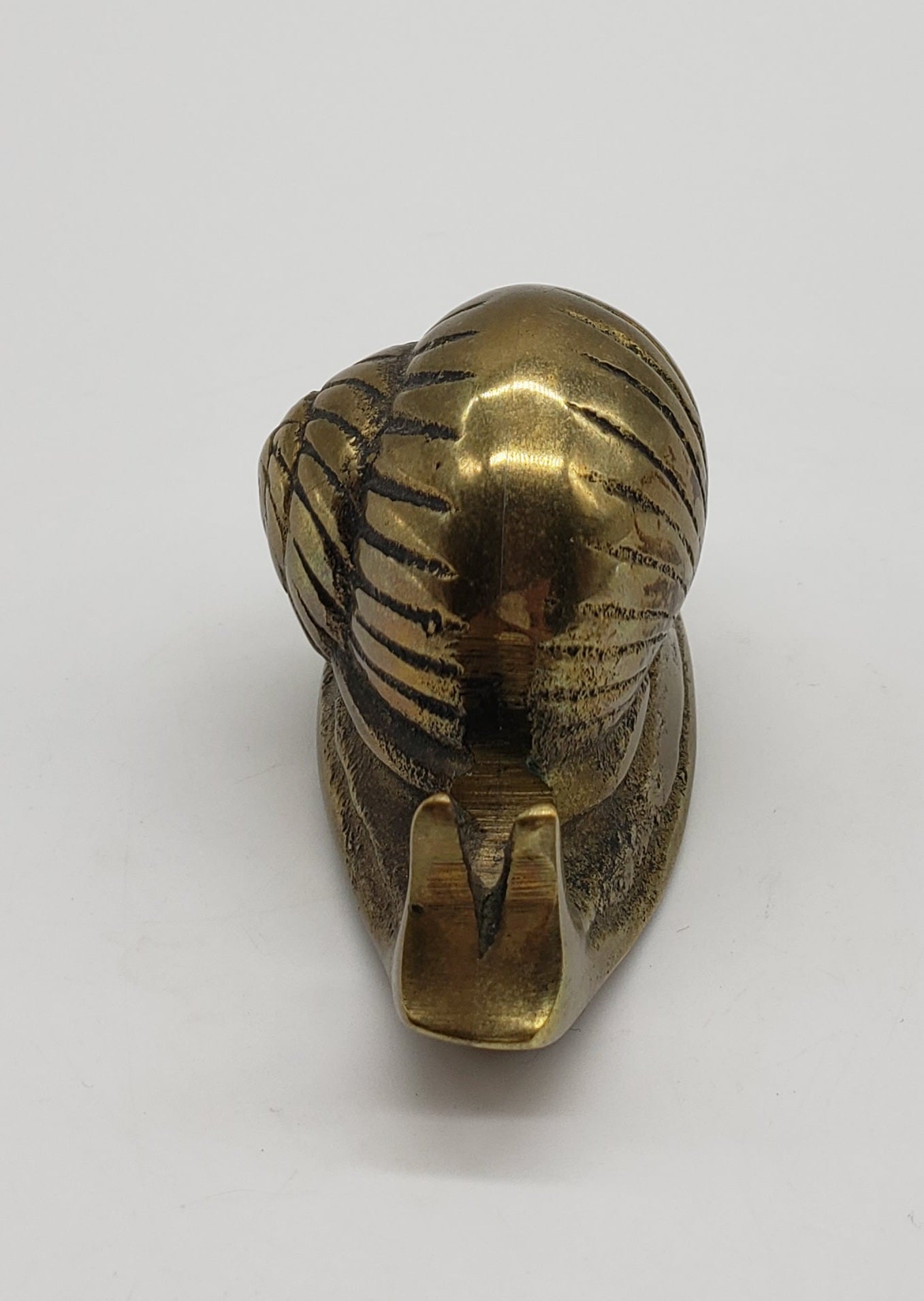 Brass Lucky Snail Paperweight Figurine - Vintage