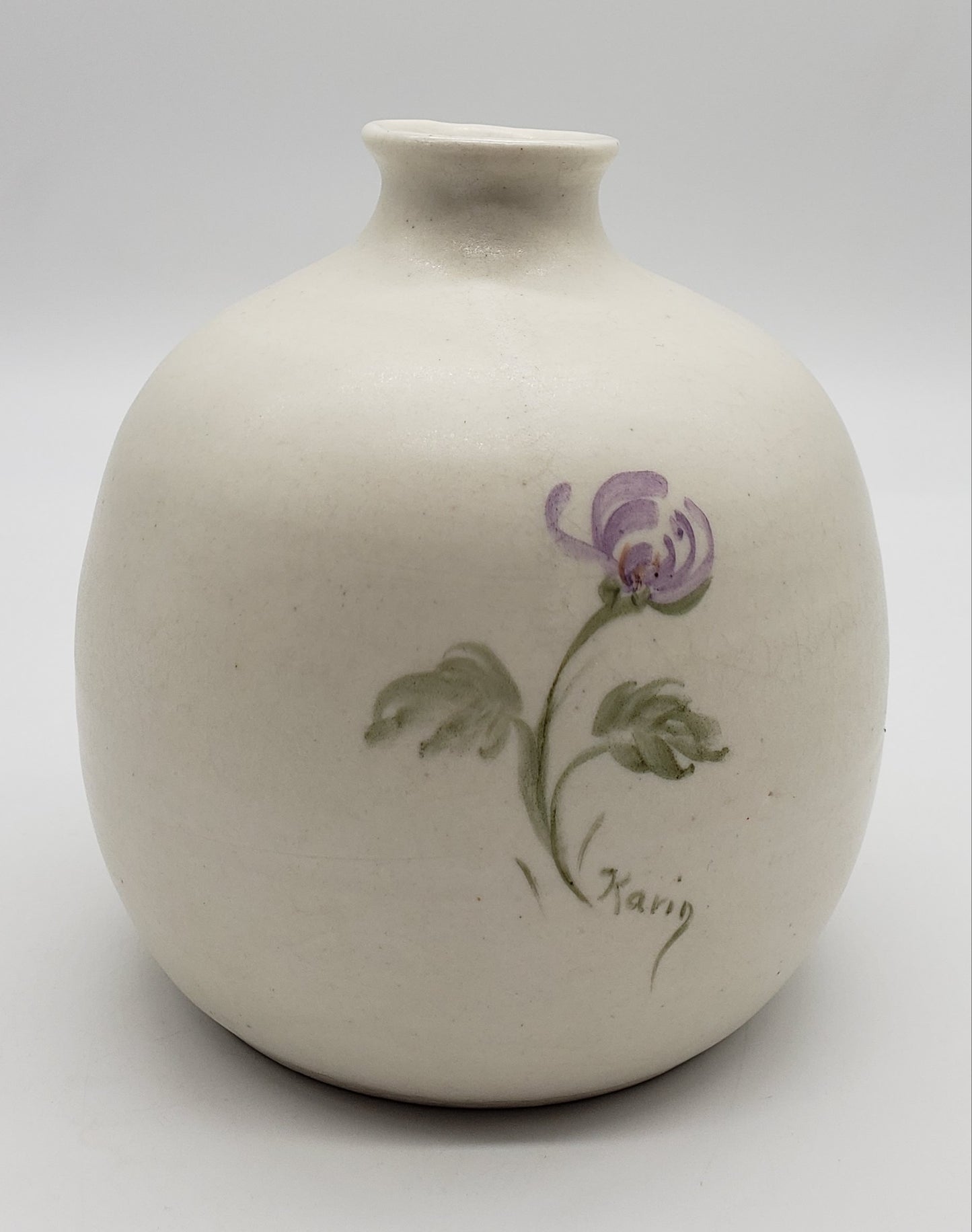 Studio Pottery Vase Hand Painted
