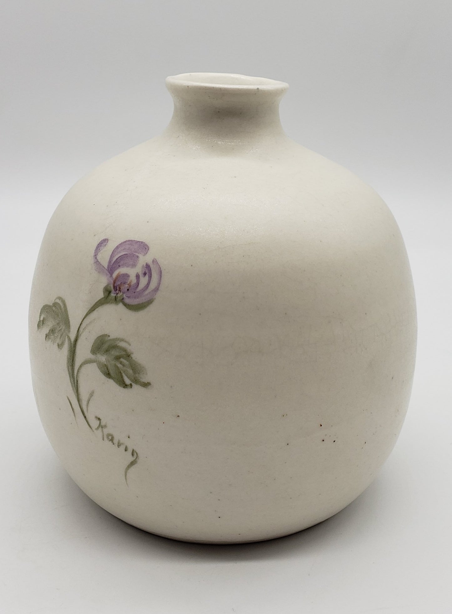 Studio Pottery Vase Hand Painted