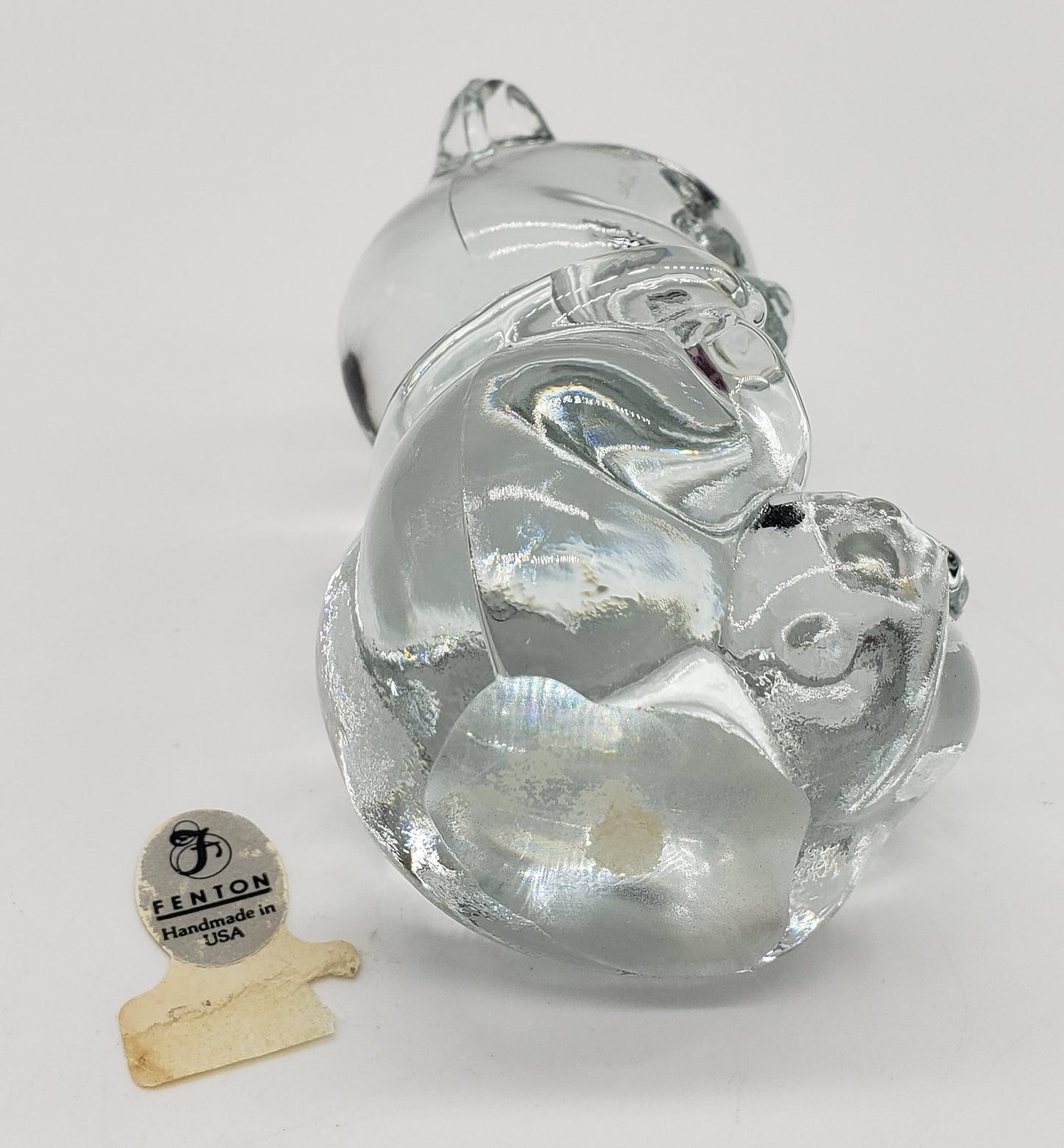 FENTON Art Glass FEBRUARY Amethyst Birthstone BEAR Figurine