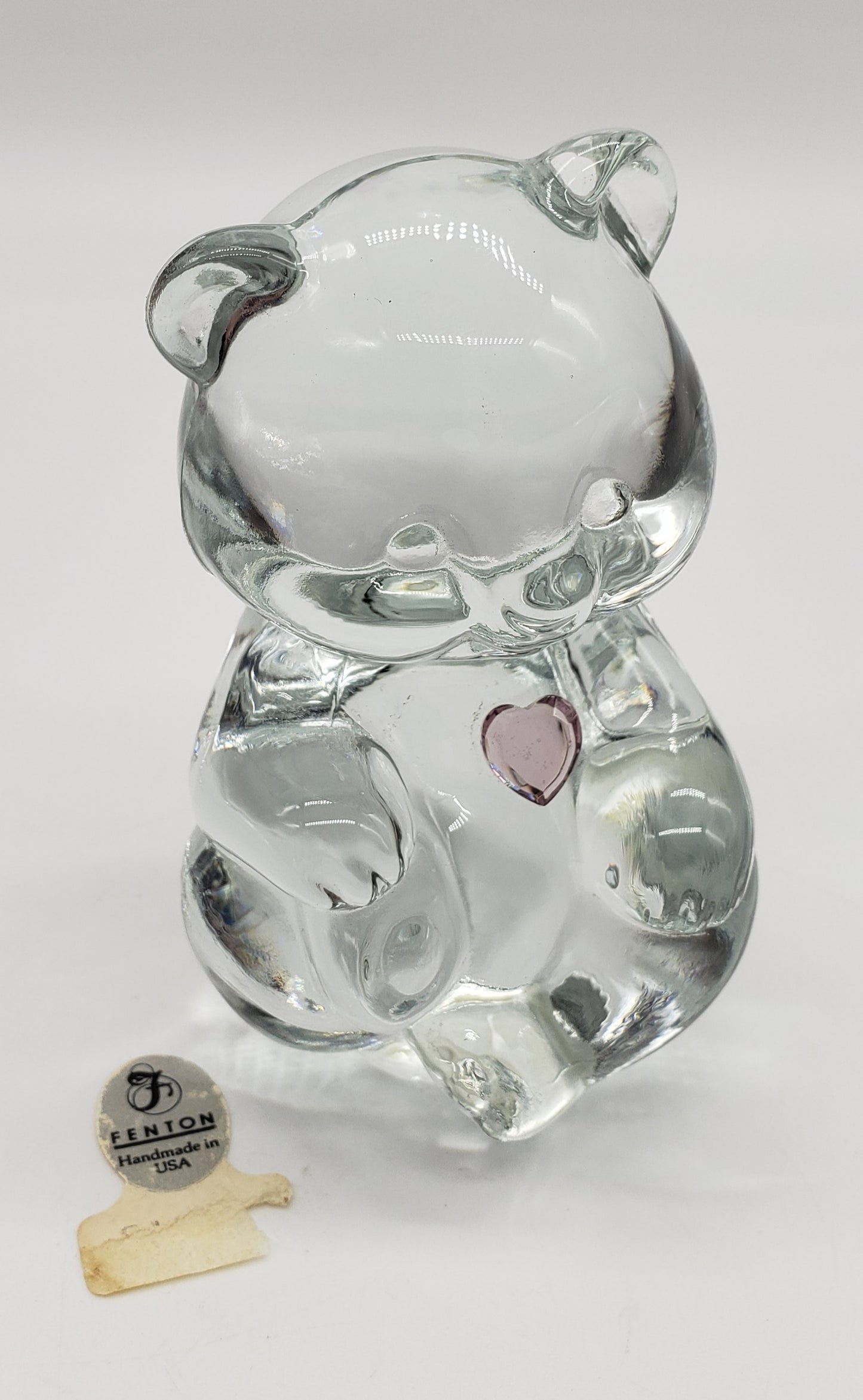 FENTON Art Glass FEBRUARY Amethyst Birthstone BEAR Figurine