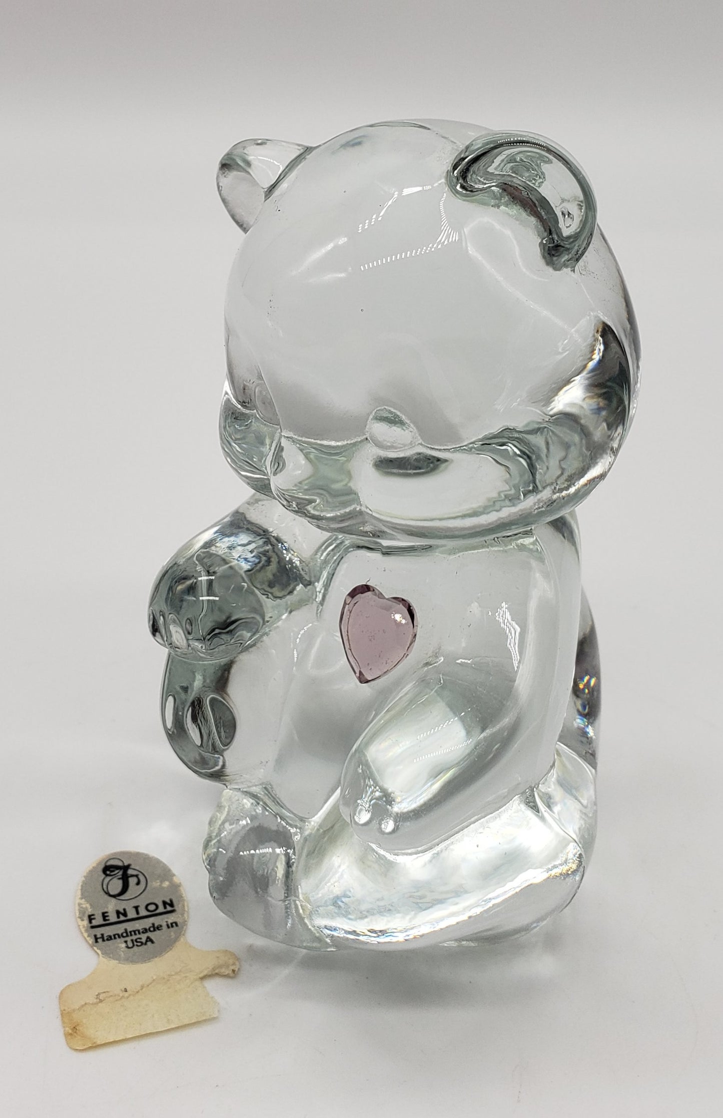FENTON Art Glass FEBRUARY Amethyst Birthstone BEAR Figurine