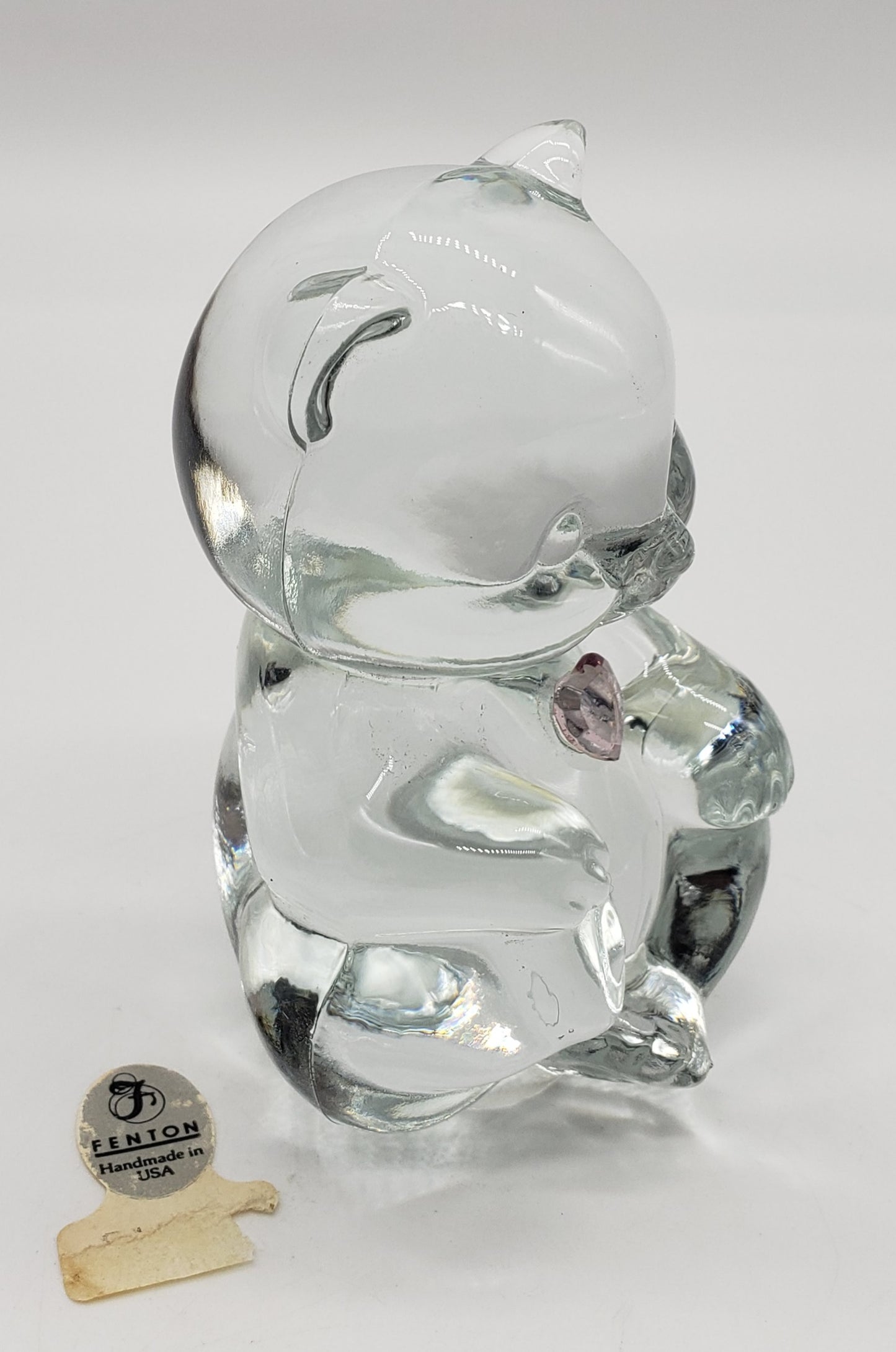 FENTON Art Glass FEBRUARY Amethyst Birthstone BEAR Figurine