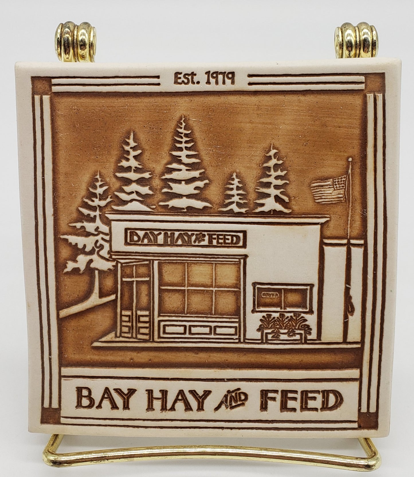 Hidden Cove Pottery Bay Hay & Feed Handmade Coaster