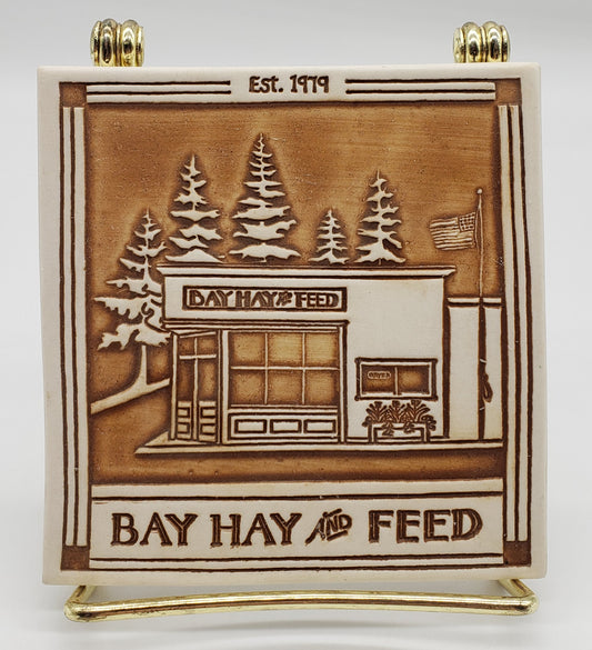 Hidden Cove Pottery Bay Hay & Feed Handmade Coaster