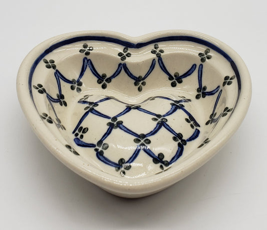Ceramika Artystyczna Polish Pottery Heart Shaped Mini Dish